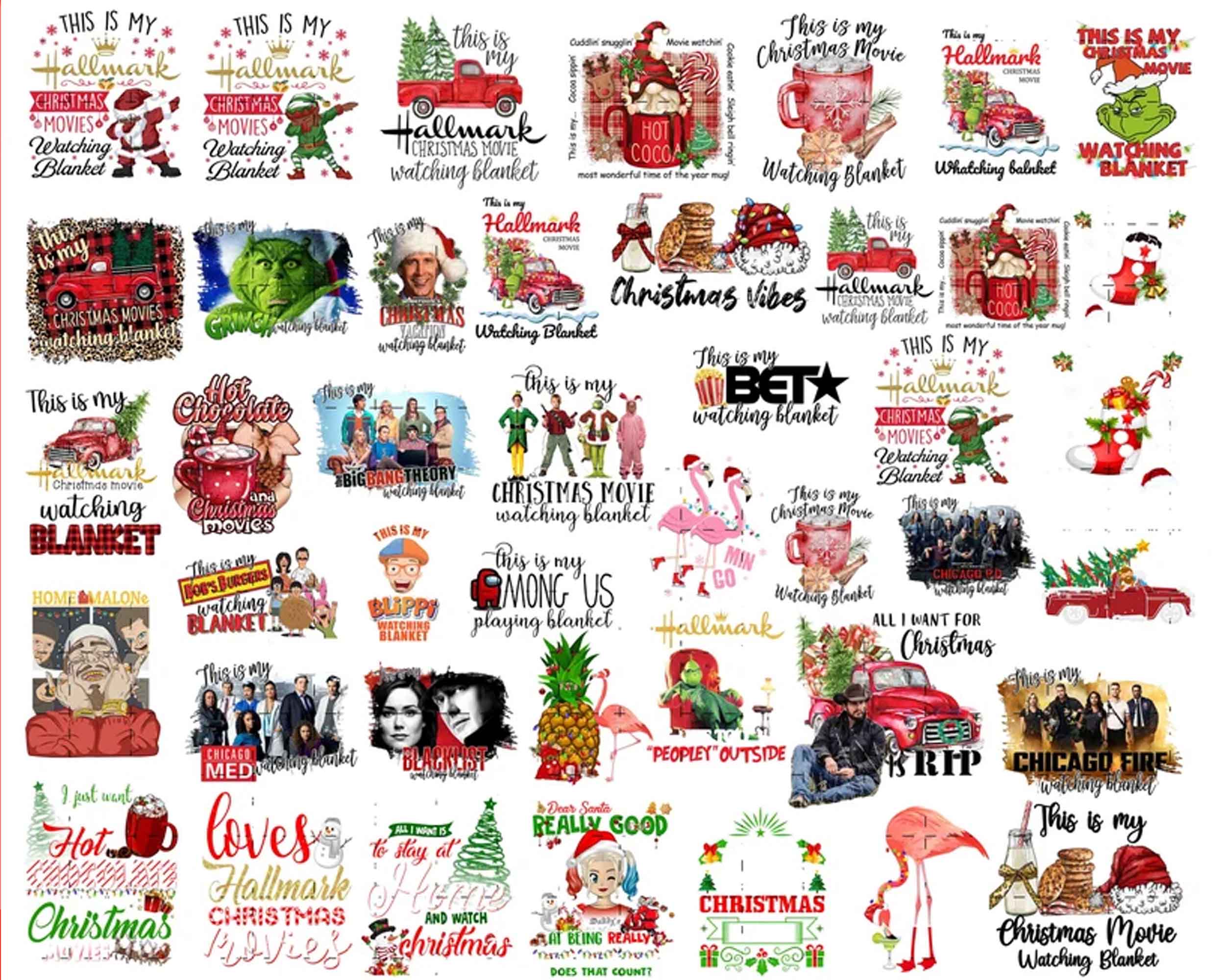 85+ Christmas Movie Watching Blanket PNG | Sublimation File | Christmas Movies PNG | Digital files CRM29112210