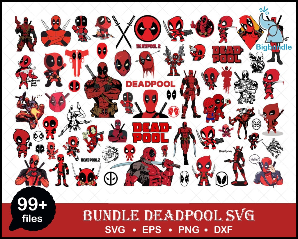 95+ Deadpool Svg Bundle Superhero Marvel Svg
