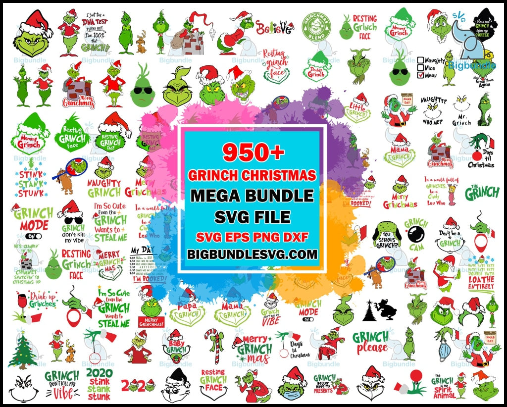 950+ Grinch Bundle SVG, Grinch SVG, Grinch Cutting Image, Christmas Grinch svg