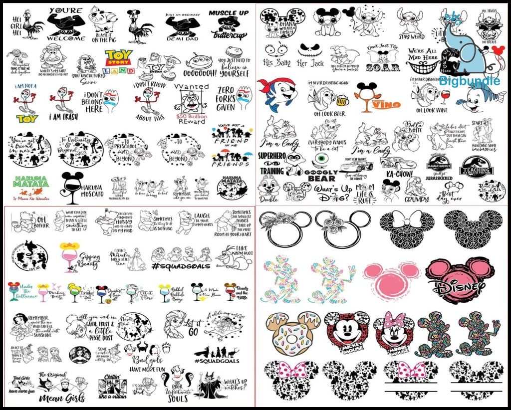 99k+ Mega bundle Disney designs, Fun Disney bundle, Disney svg bundle, Big bundle SVG and for cricut files, Clipart Svg