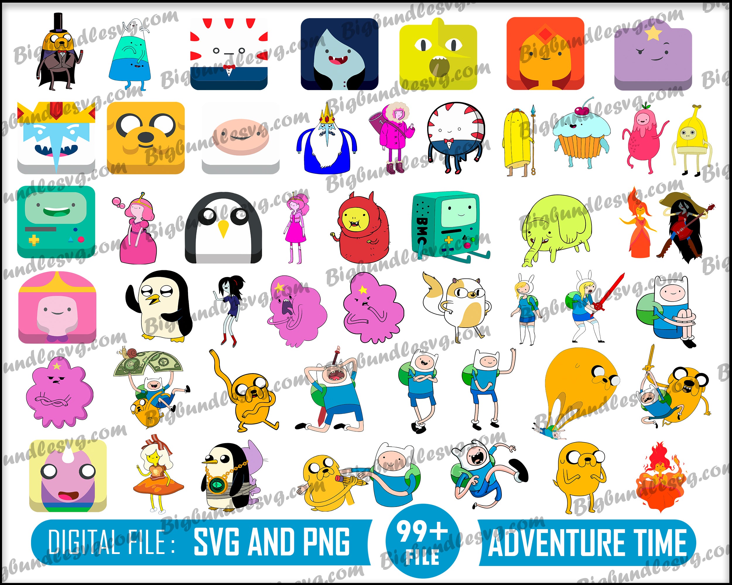 Adventure Time svg bundle - Digital download