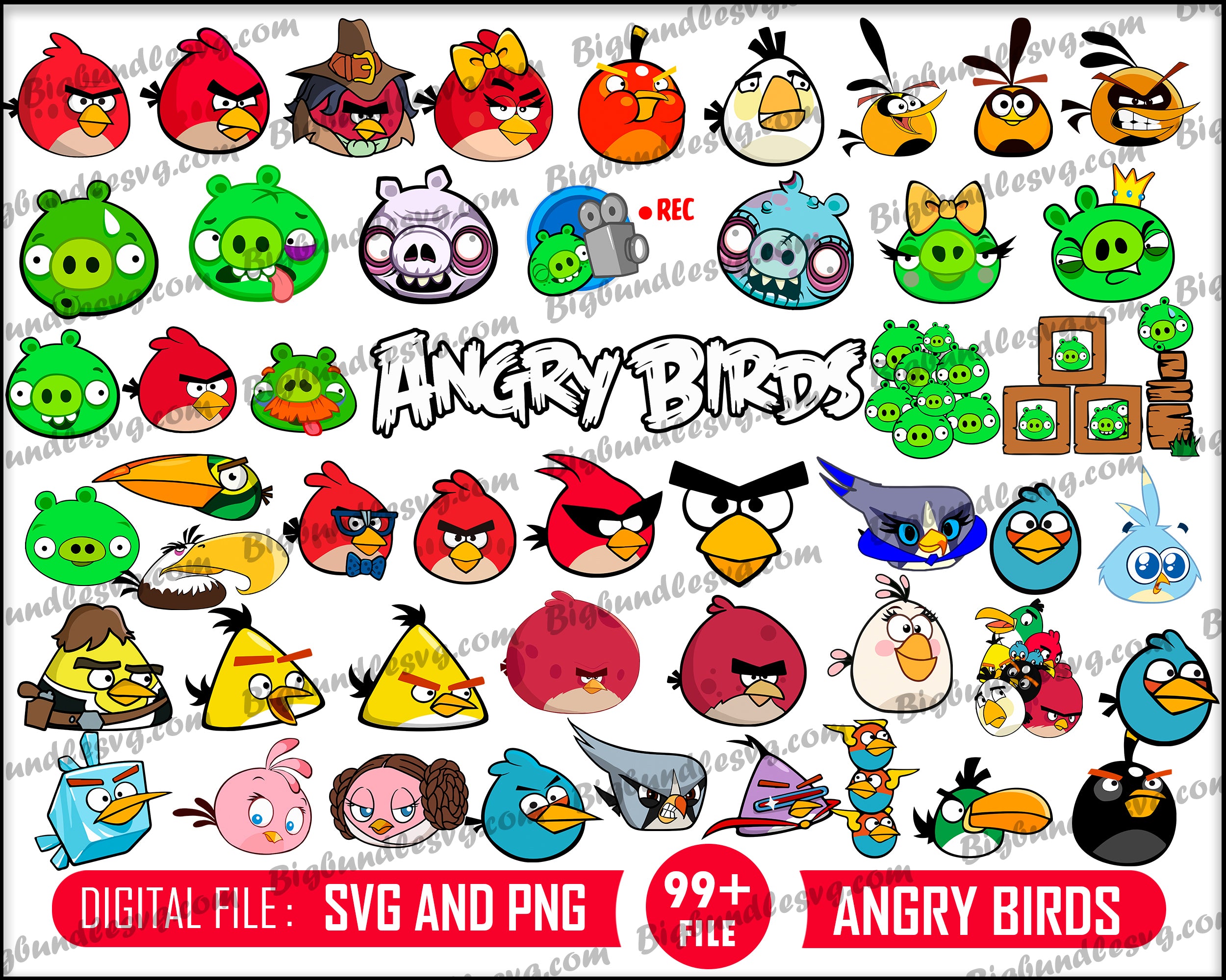 Angry Birds svg bundle - Digital download