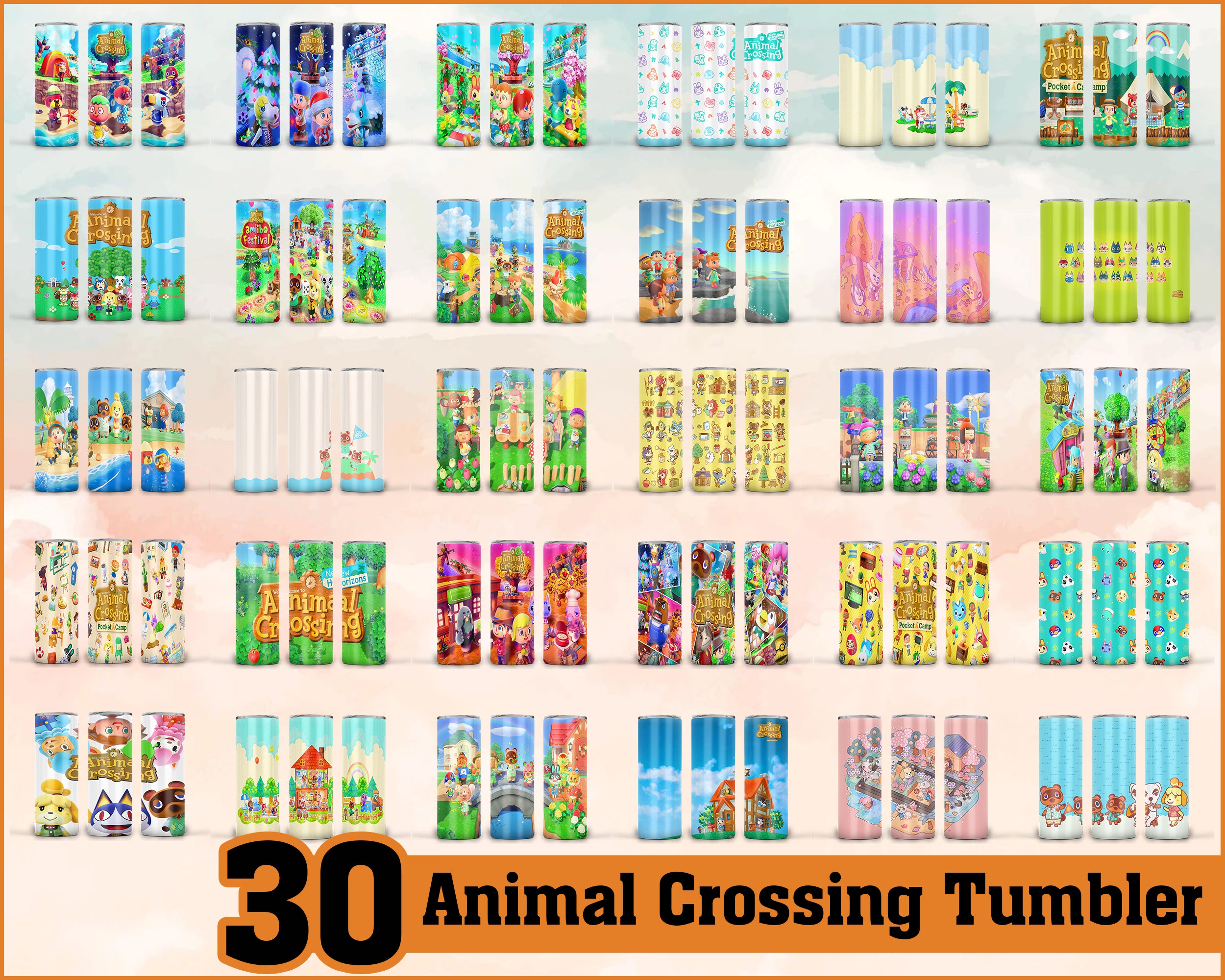 Animal crossing Tumbler - Animal crossing PNG - Tumbler design - Digital download