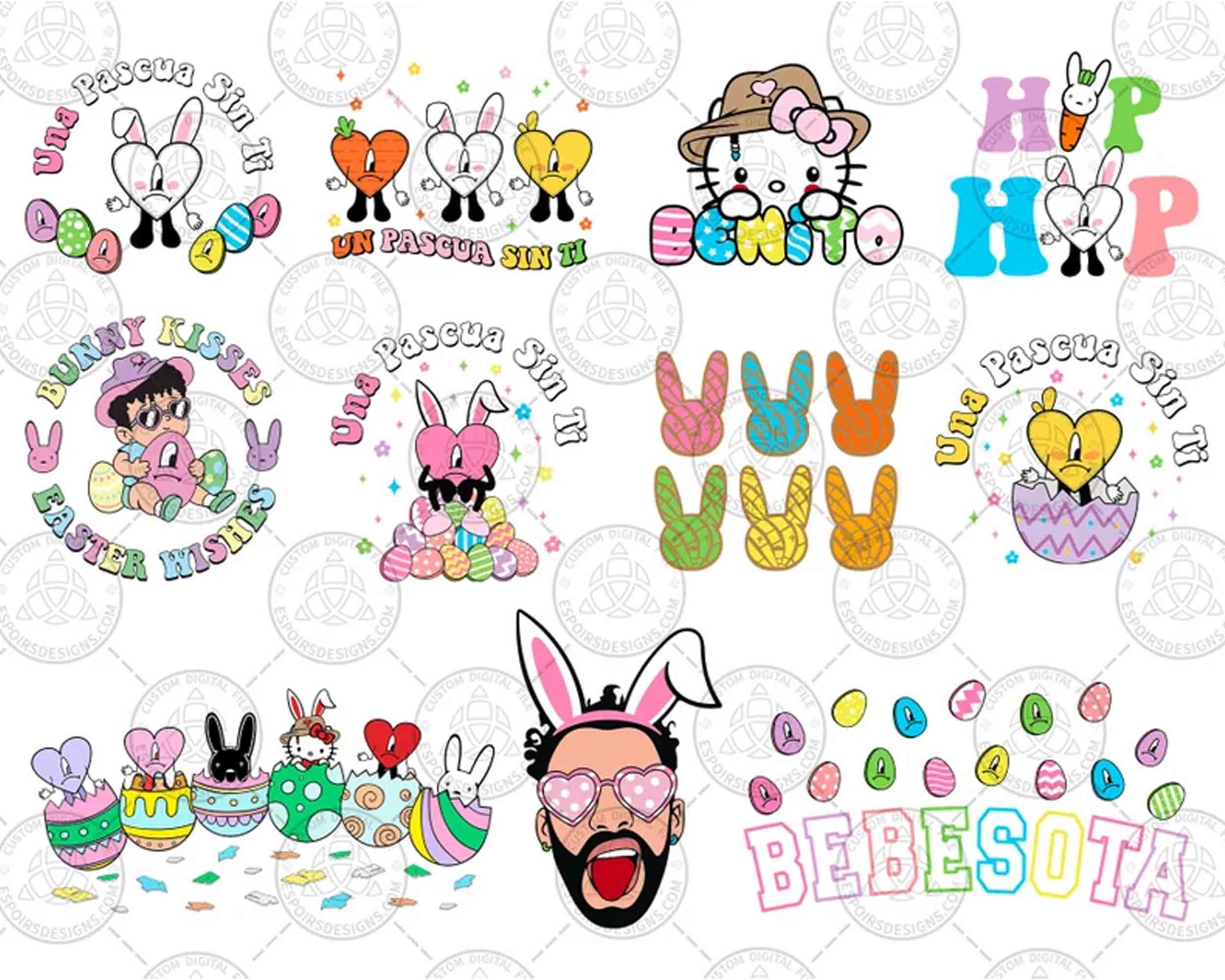 25+ Easter Day Bad Bunny Png Bundle, Bad Bunny Svg, Easter Png, Easter Benito Png, Un Pascua Sin Ti , Instant Download