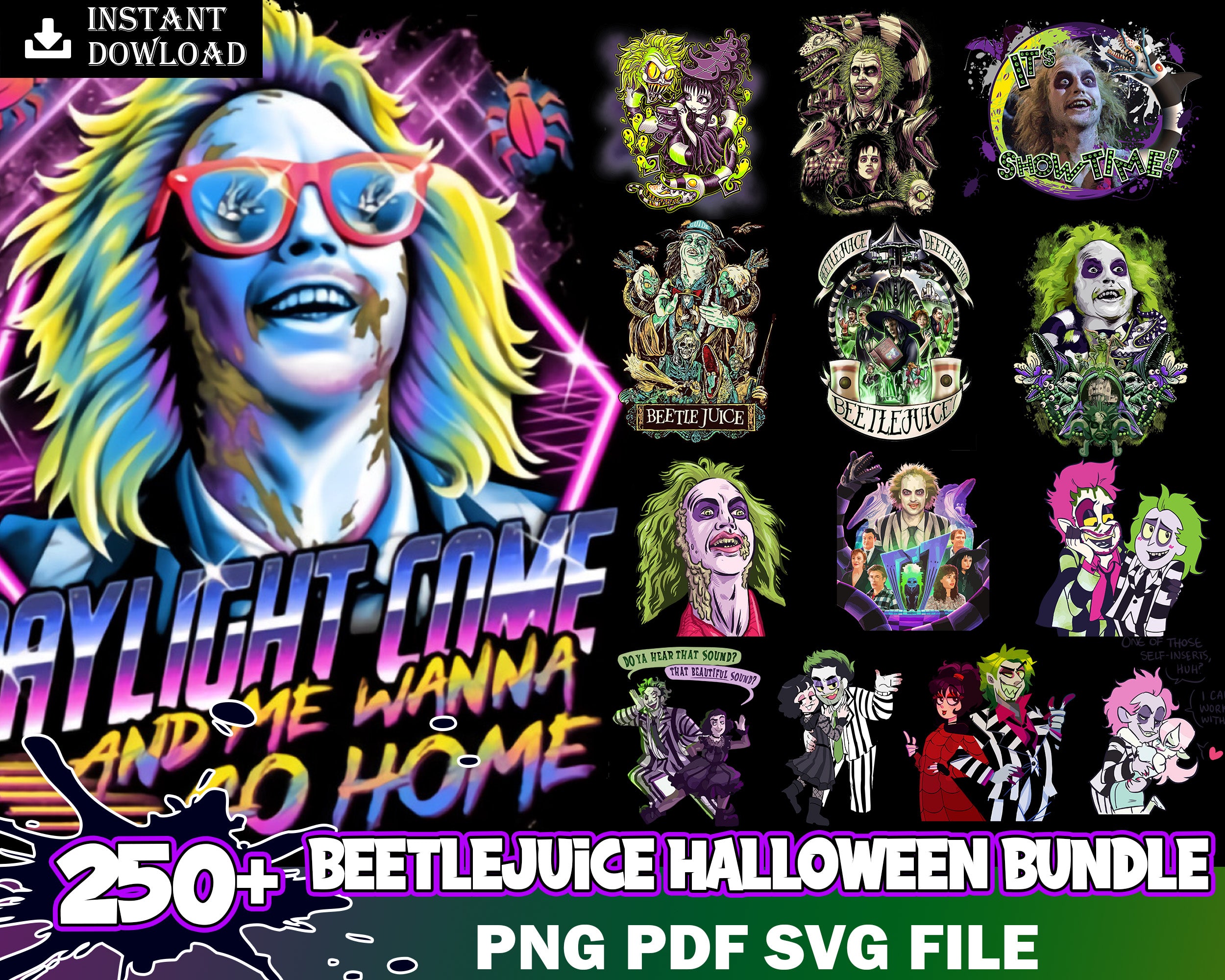 250+ Beetlejiuce bundle svg, png, eps, dxf, Halloween svg images, Digital file, Digital download.