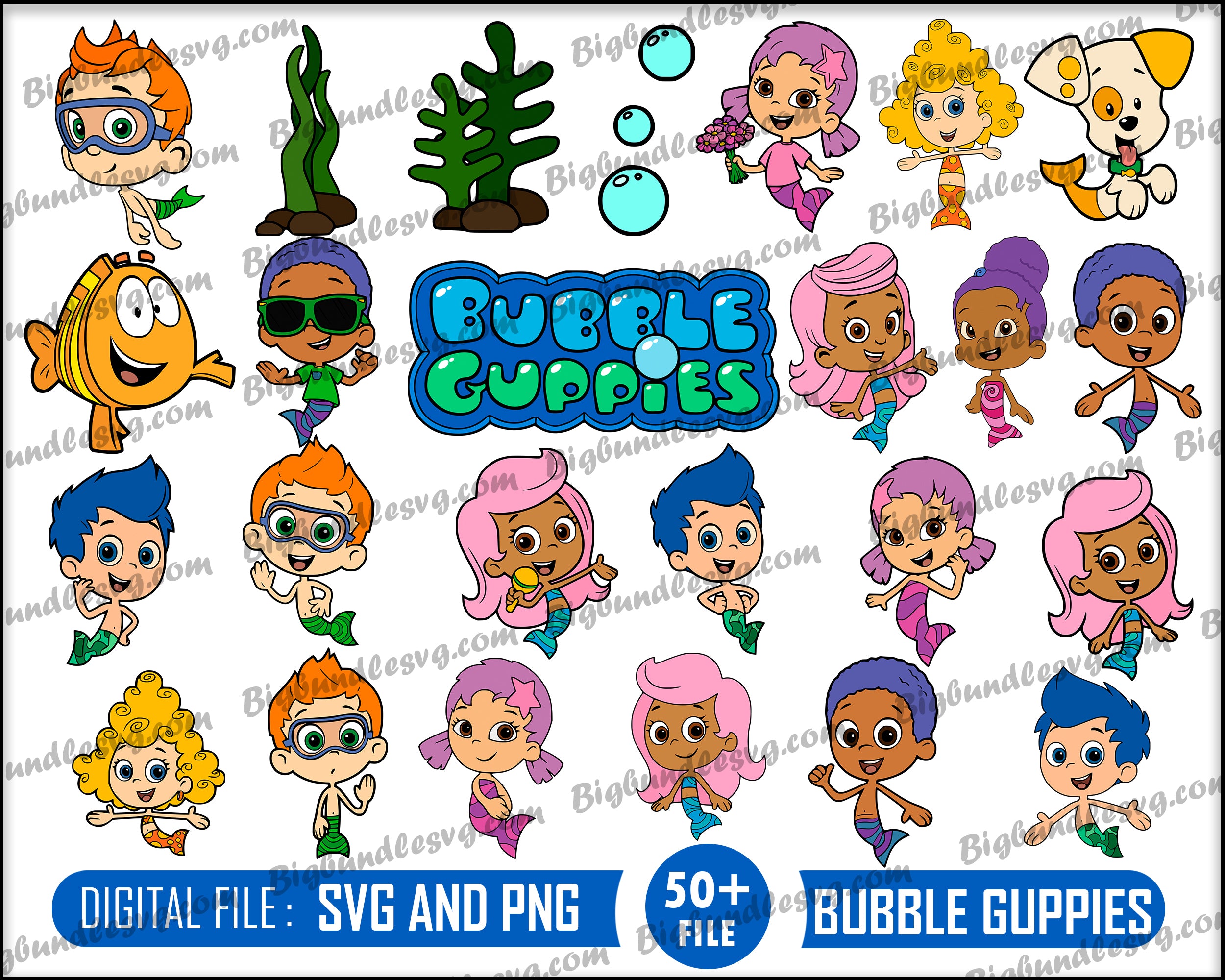 Bubble Guppies svg bundle - Digital download