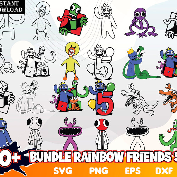 120+ Rainbow friends SVG, Rainbow friends PNG, Sublimation, Transfer
