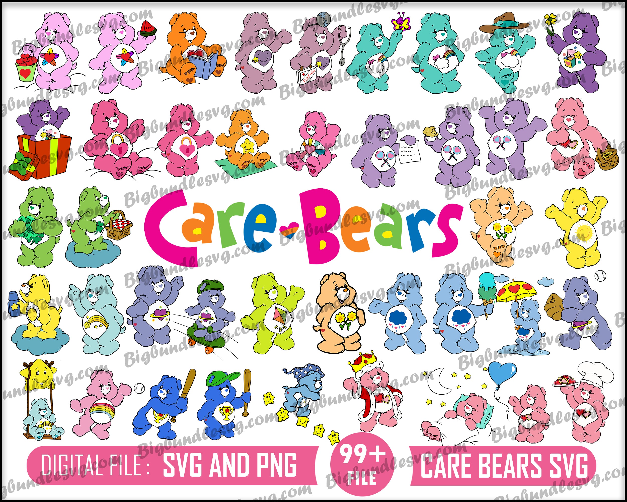 care bear svg bundle - Digital download