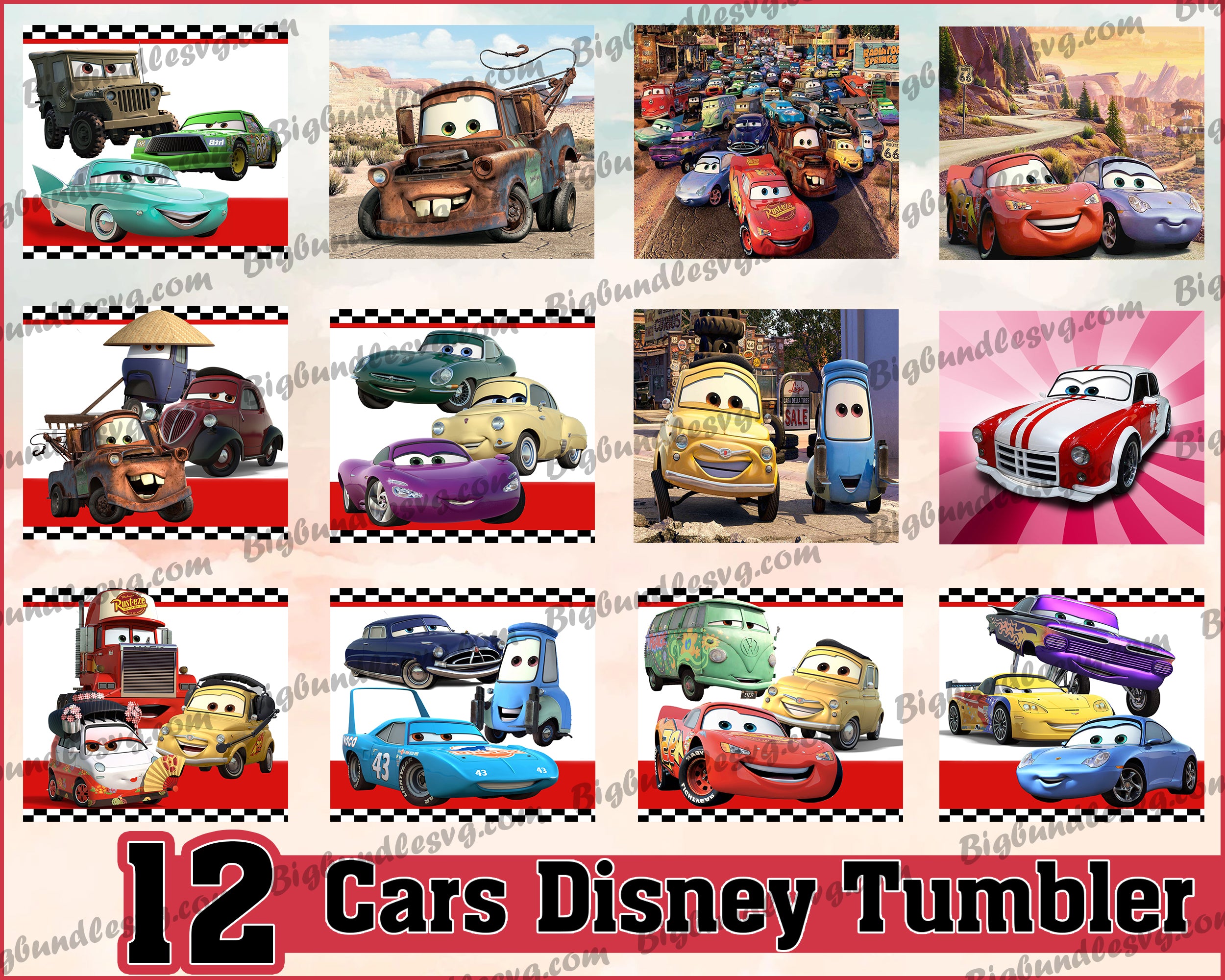 Cars Disney Tumbler - Cars Disney PNG - Tumbler design - Digital download