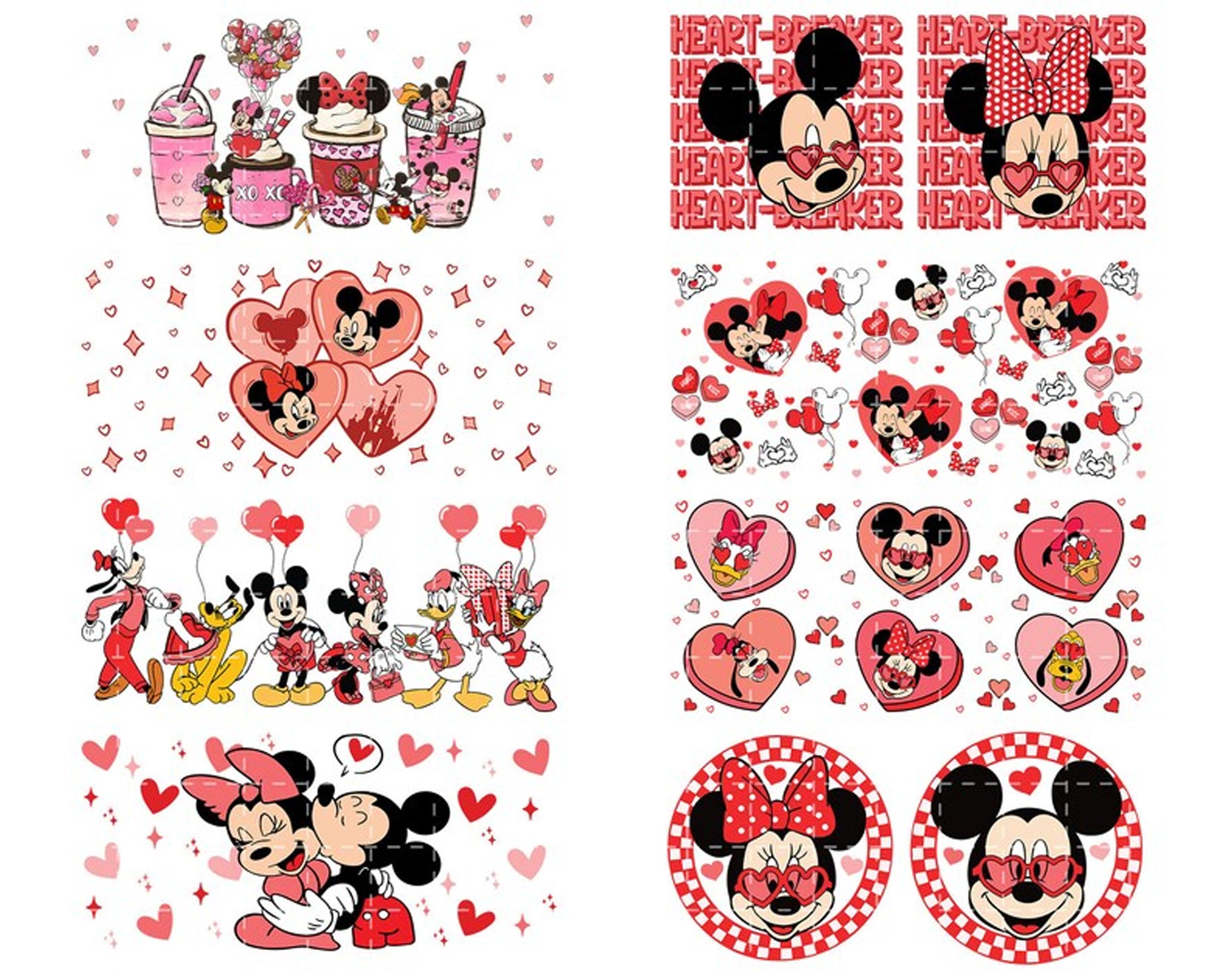 20+ Valentine Cartoon Png Wrap Glass Can, Happy Valentine 16oz Libbey Glass Wrap Png, Funny Valentine Stitch Png, Digital Download