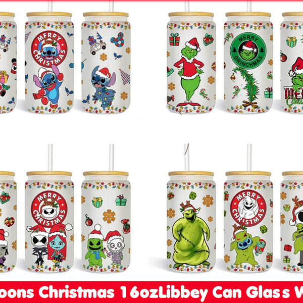 Candy Canes and Peppermint Glass Cup Libbey, Christmas, Personalized C –  Simply Perfect Designs