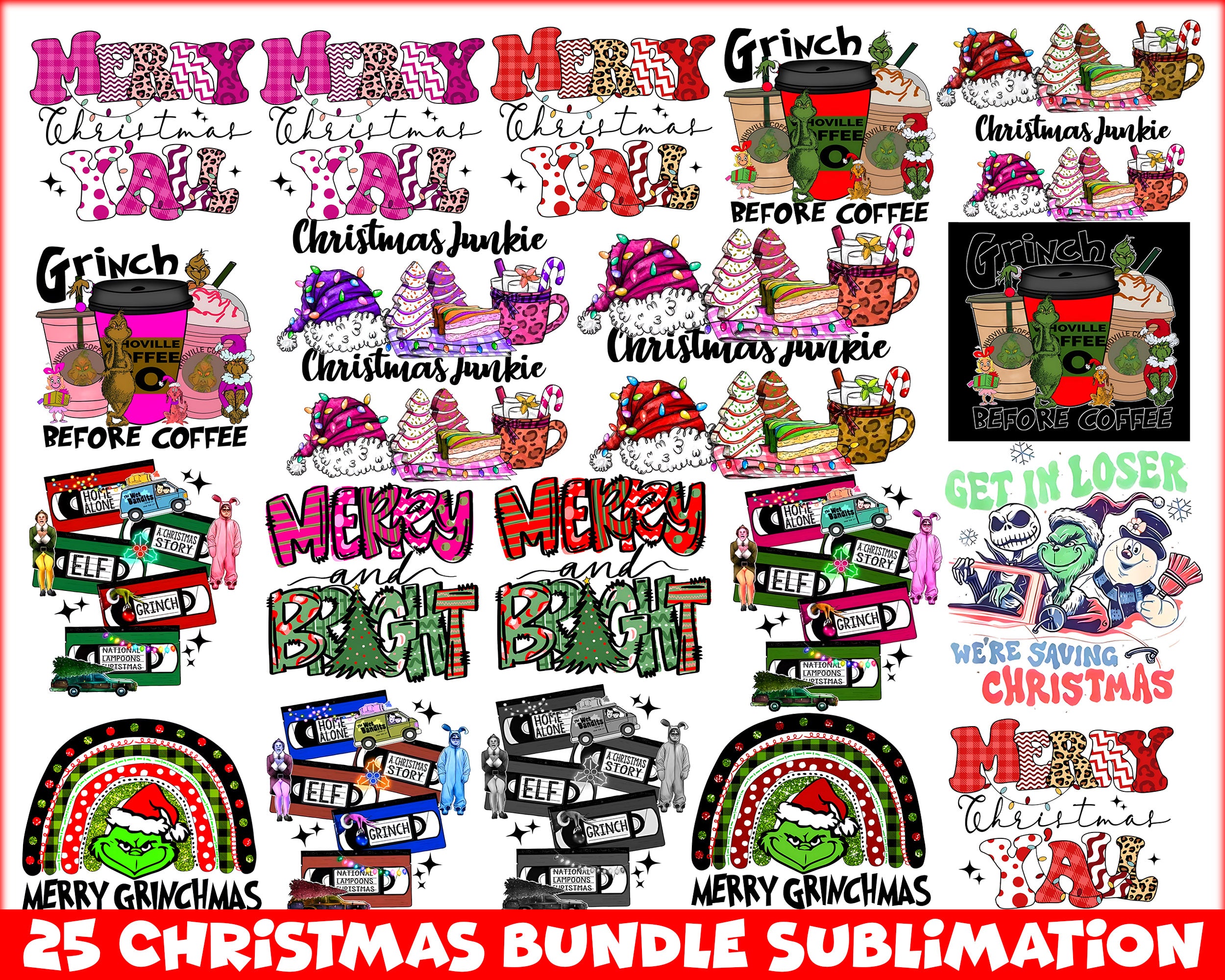 25 Christmas PNG bundle, Christmas sublimation, Christmas digital bundle, Digital files, CRM29112201