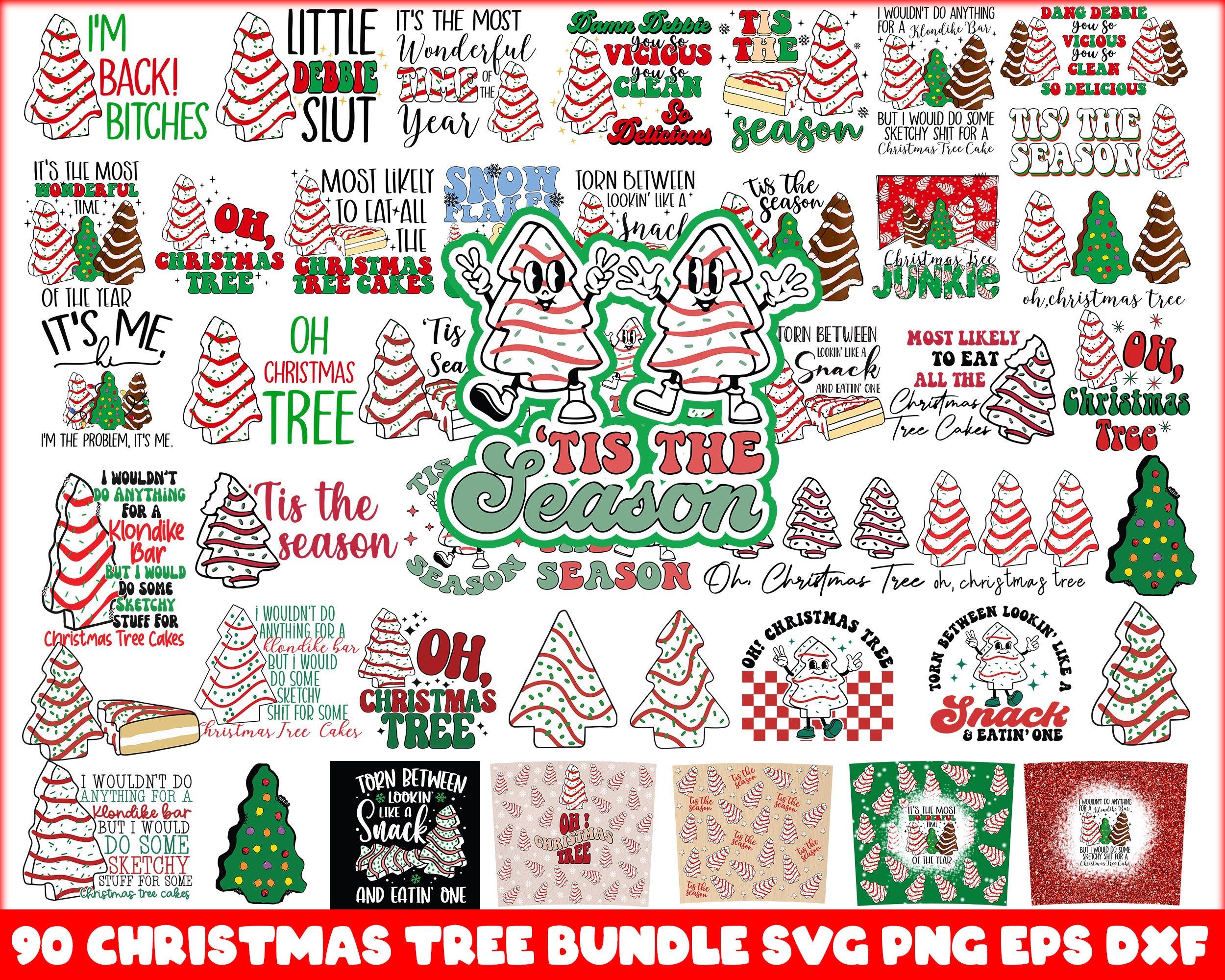 90+ Christmas Tree Cakes svg, Christmas SVG bundle, Christmas Svg png eps dxf Designs bundle, Digital files, CRM29112202