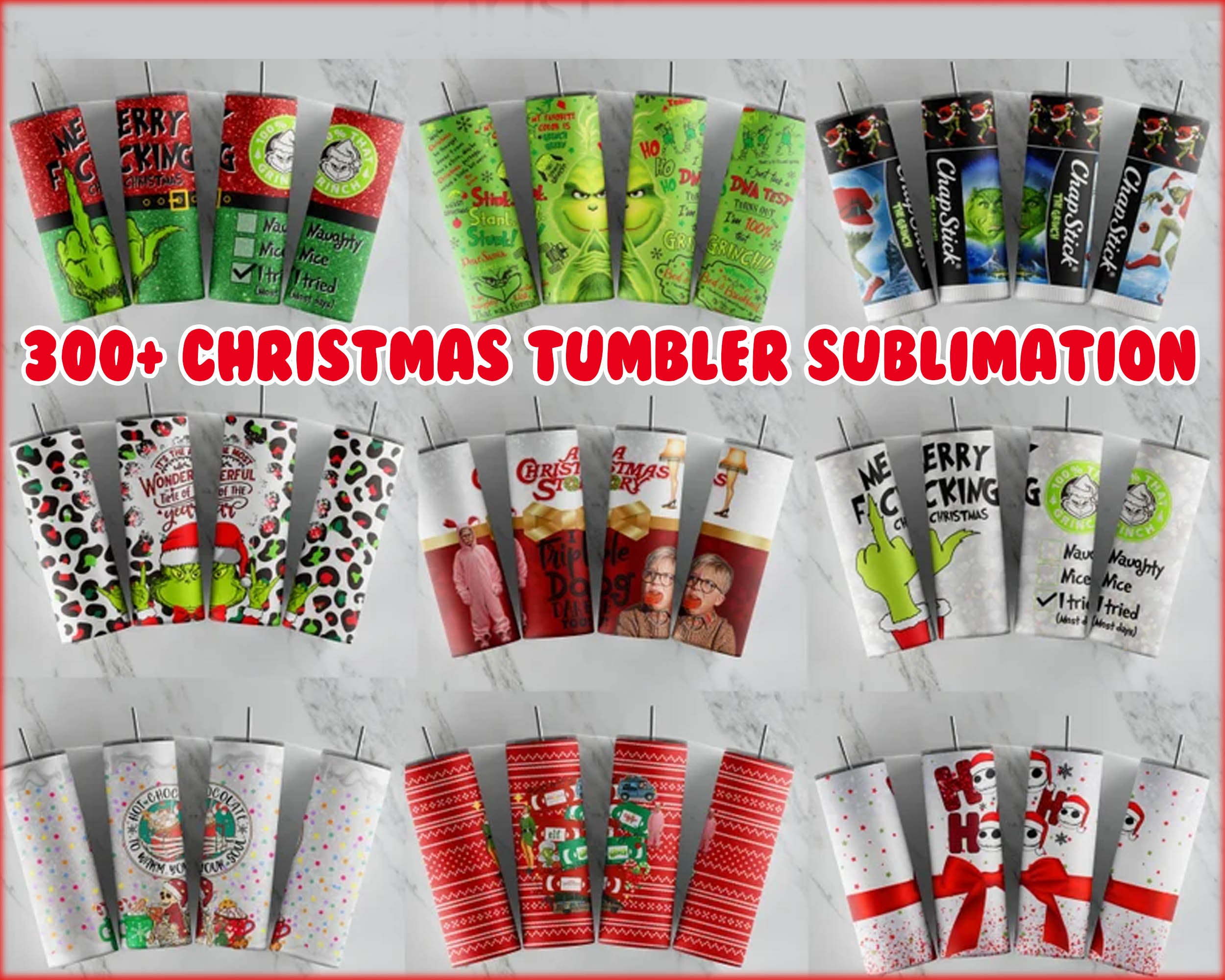 300+ Christmas Tumbler, 20oz Skinny Tumbler Sublimation Designs, Christmas Rules Tumbler Wrap for Straight Tumbler PNG Instant Download CRM10112204