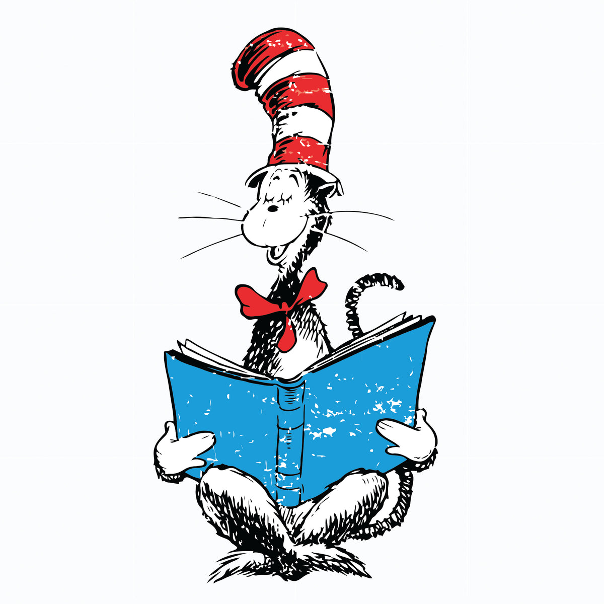 The cat reading book svg, The cat in the hat by dr seuss svg, dr svg,