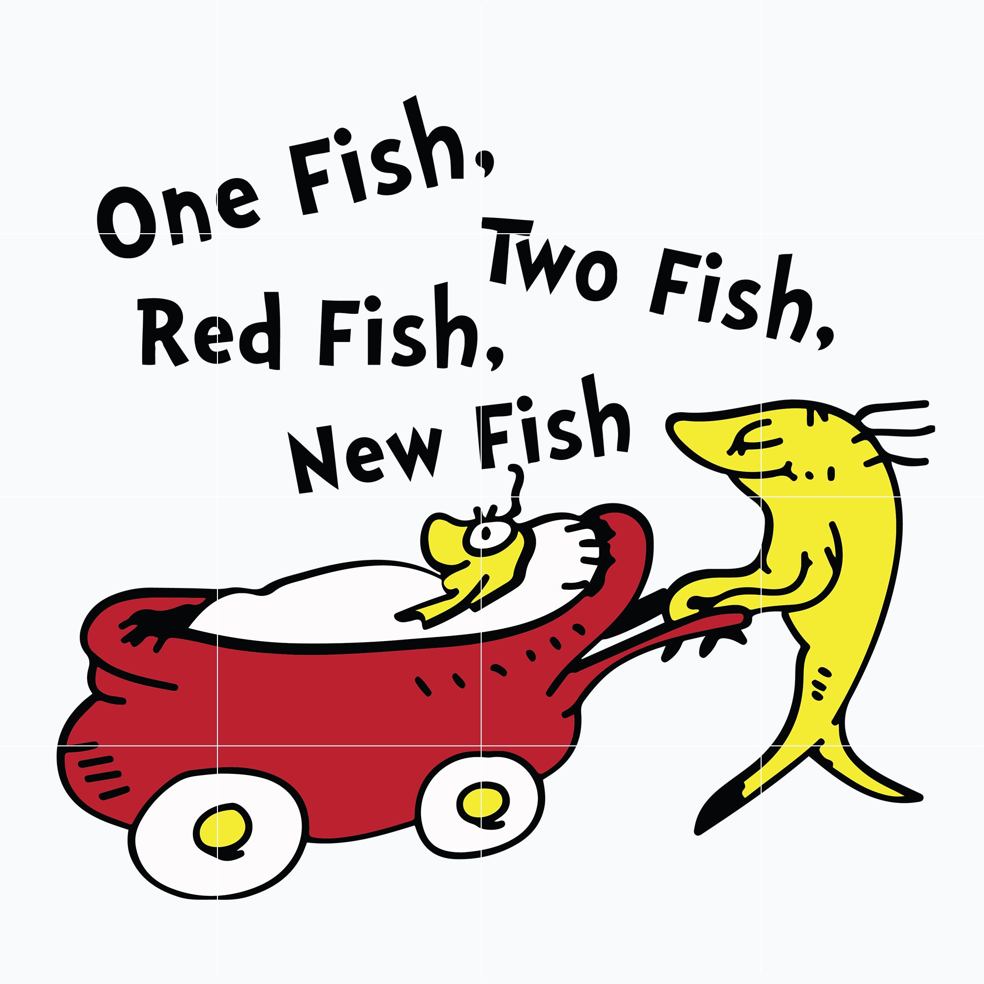 One fish two fish red fish new fish svg, Dr seuss svg, png, dxf, eps digital file