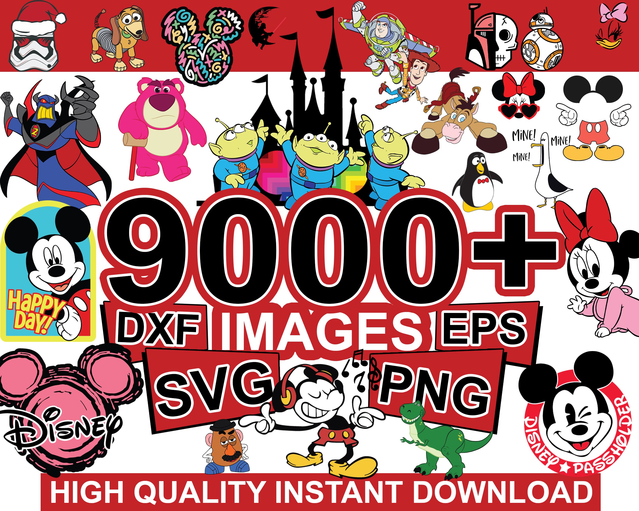9000+ Disney Bundle svg, Fun Disney bundle, Disney svg bundle, Big bundle SVG and for cricut files, Clipart Svg