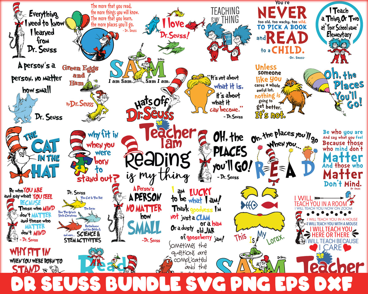 Bundle 13 - Dr Seuss Svg, Cat In The Hat SVG, Dr Seuss Hat SVG, Green