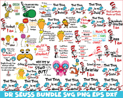 Bundle 15 - Dr Seuss Svg, Cat In The Hat SVG, Dr Seuss Hat SVG, Green