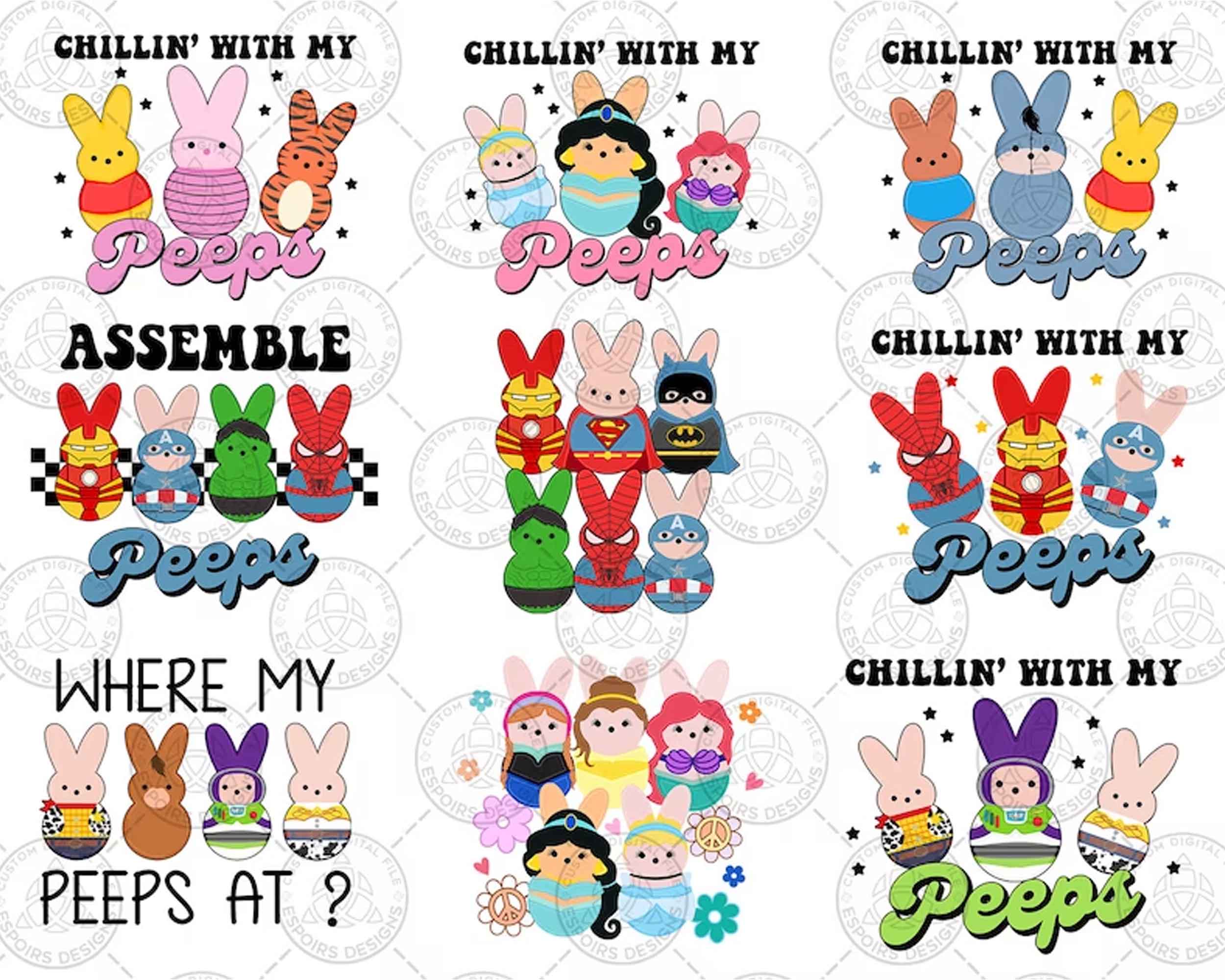 20+ Easter Cartoon Png Bundle, Easter Bunny Png Bundle, Chilling With My Peeps Png, Funny Easter Png, Cute Peeps Png, Instant Download