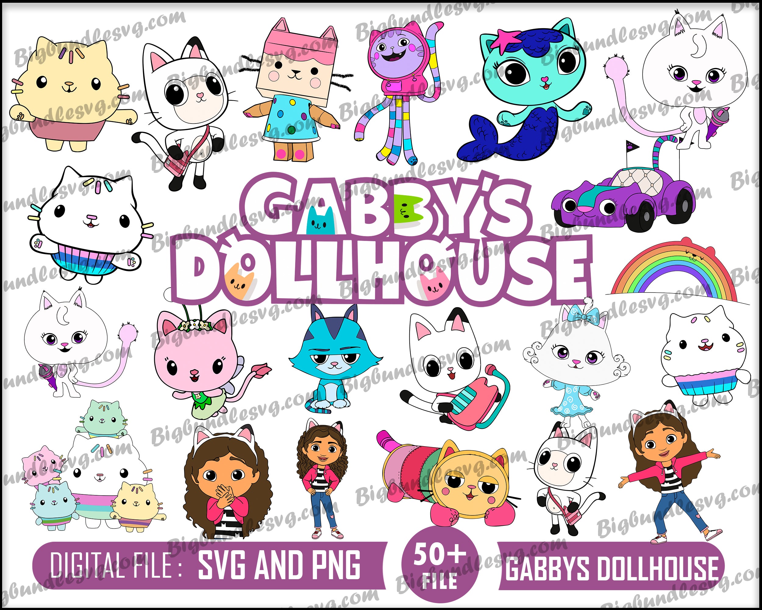 Gabbys Dollhouse svg bundle - Digital download