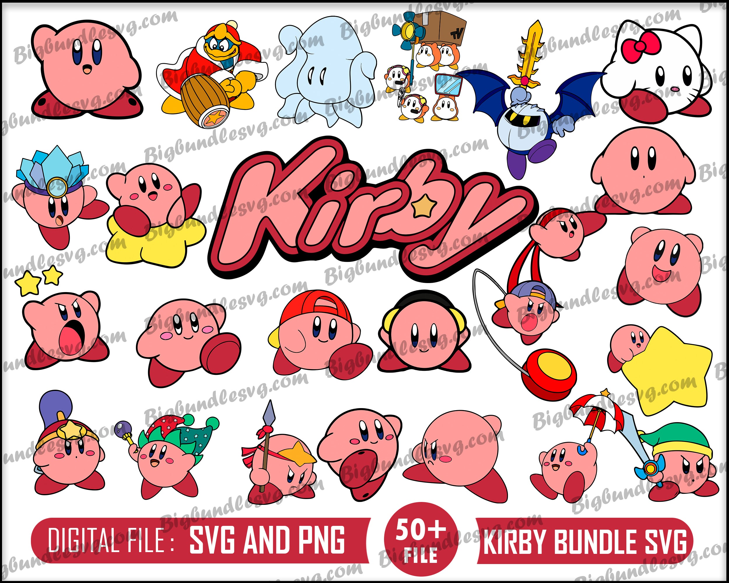 Kirby svg bundle - Digital download