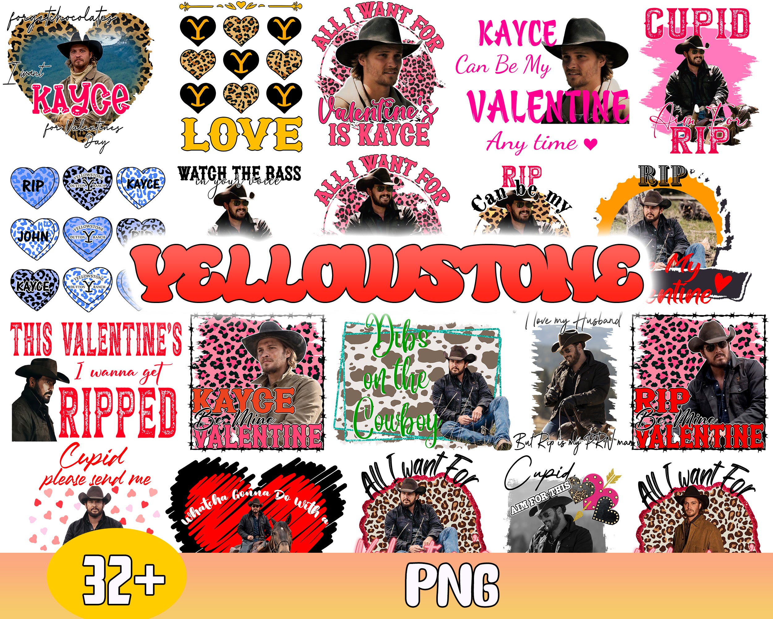Version 2 - 33 Yellowstone Valentine Movie Png, Valentine Rip Png, Happy Valentines Day Png, Western Valentine Png, Leopard Valentine Png
