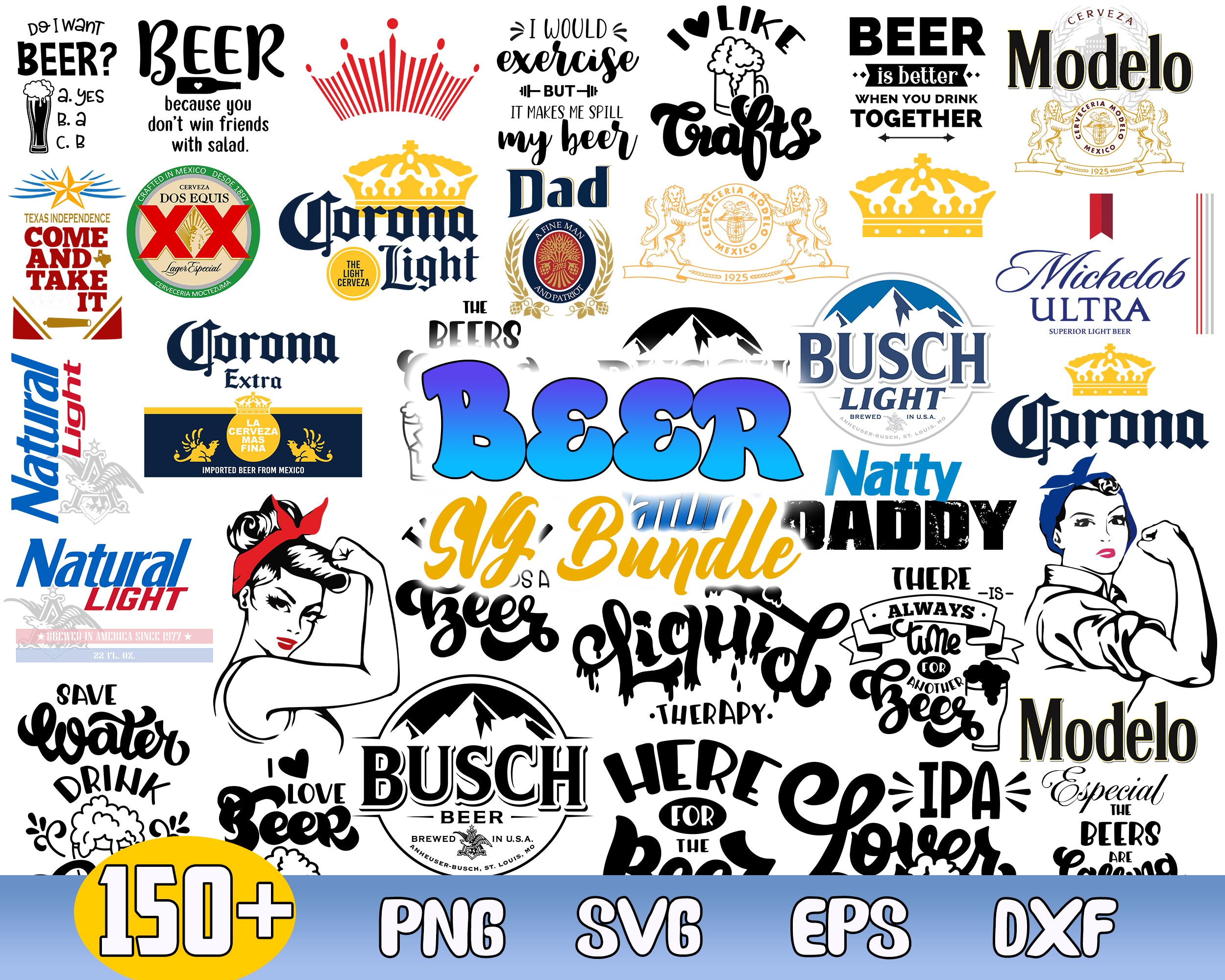 150+ Beer bundle svg, png, eps, dxf for cricut and print