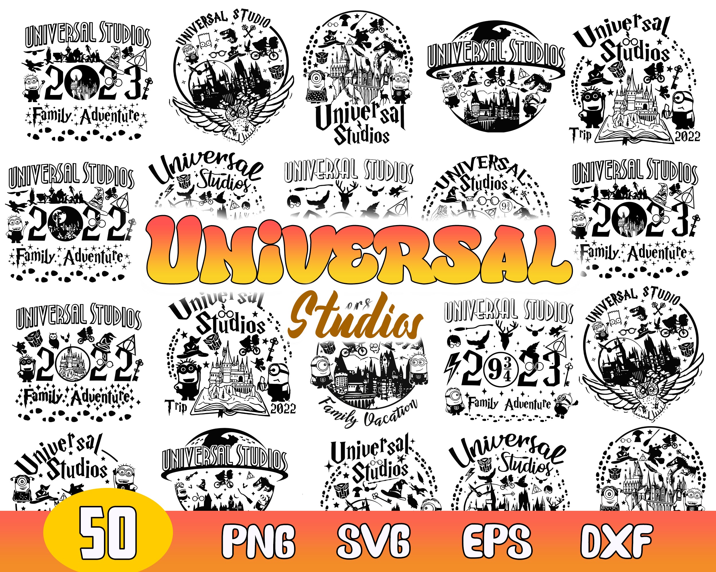 2023 Bundle Universal Studios svg, Magical Kingdom png, Family Vacation 2023