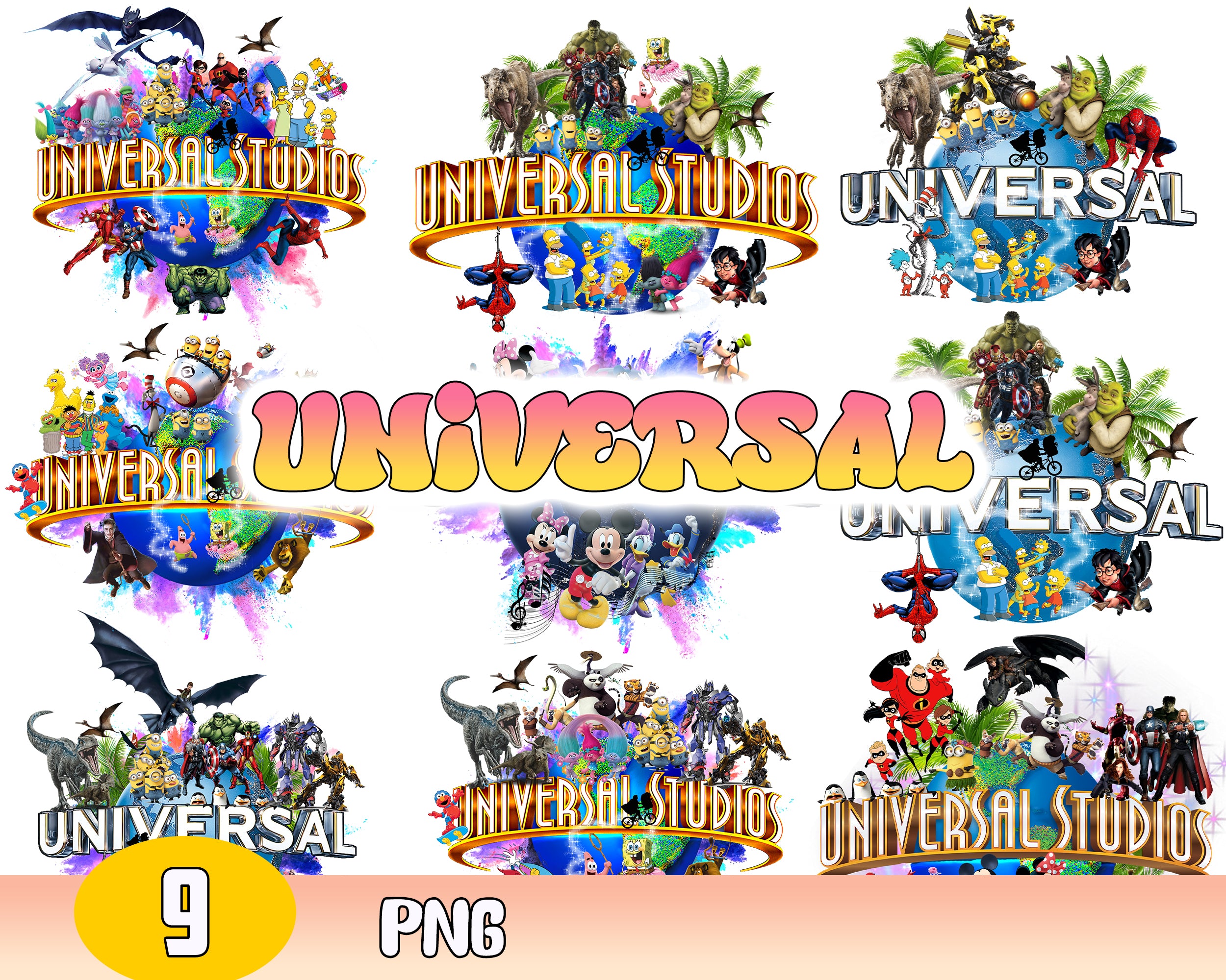 Bundle Universal Studios Png - Digital Download
