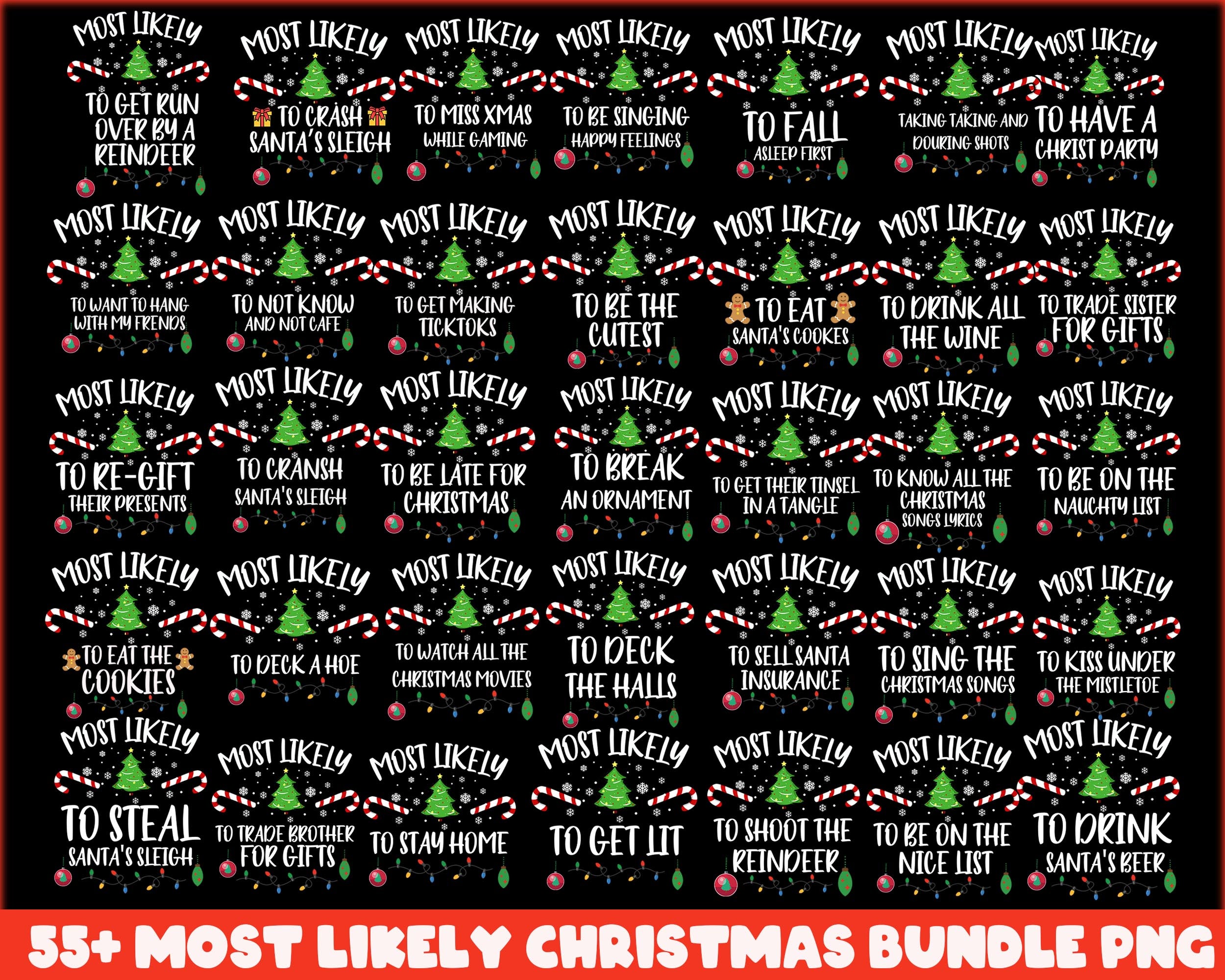 55+ Most Likely Christmas PNG Bundle, Family Christmas Png, Digital Download CRM29112208