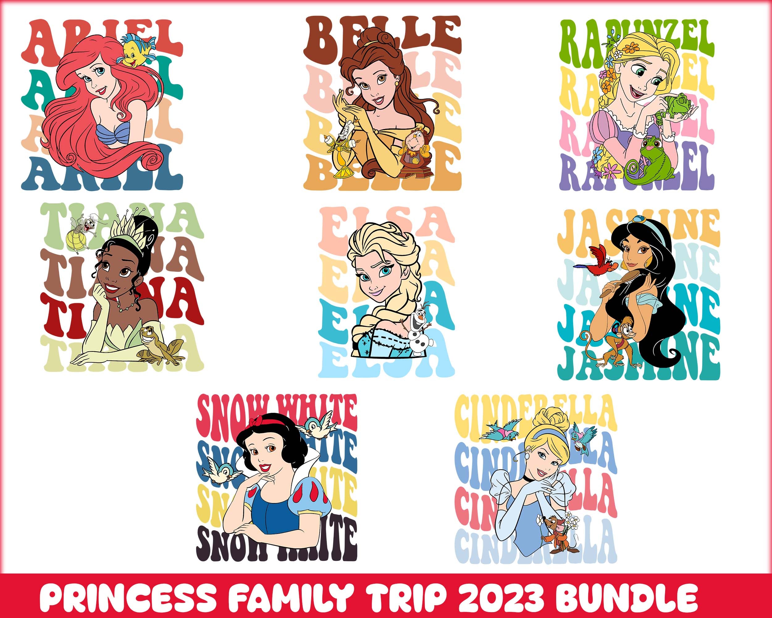 Disney Princess trip PNG, Princess Clipart, Princess Girl bundle , Magical Kingdom, Magic Kingdom Princess