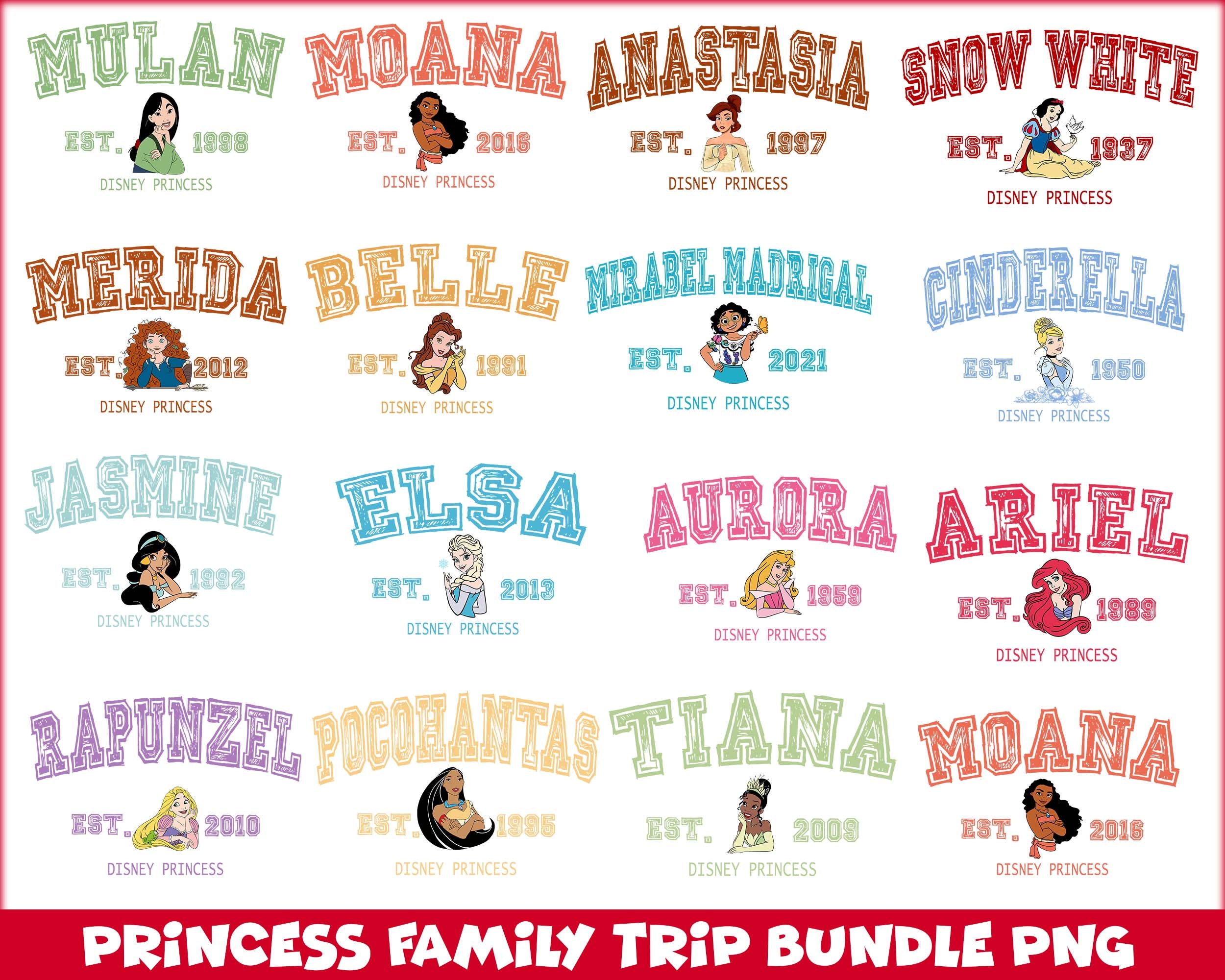 Version 2 - Disney Princess trip PNG, Princess Clipart, Princess Girl bundle , Magical Kingdom, Magic Kingdom Princess