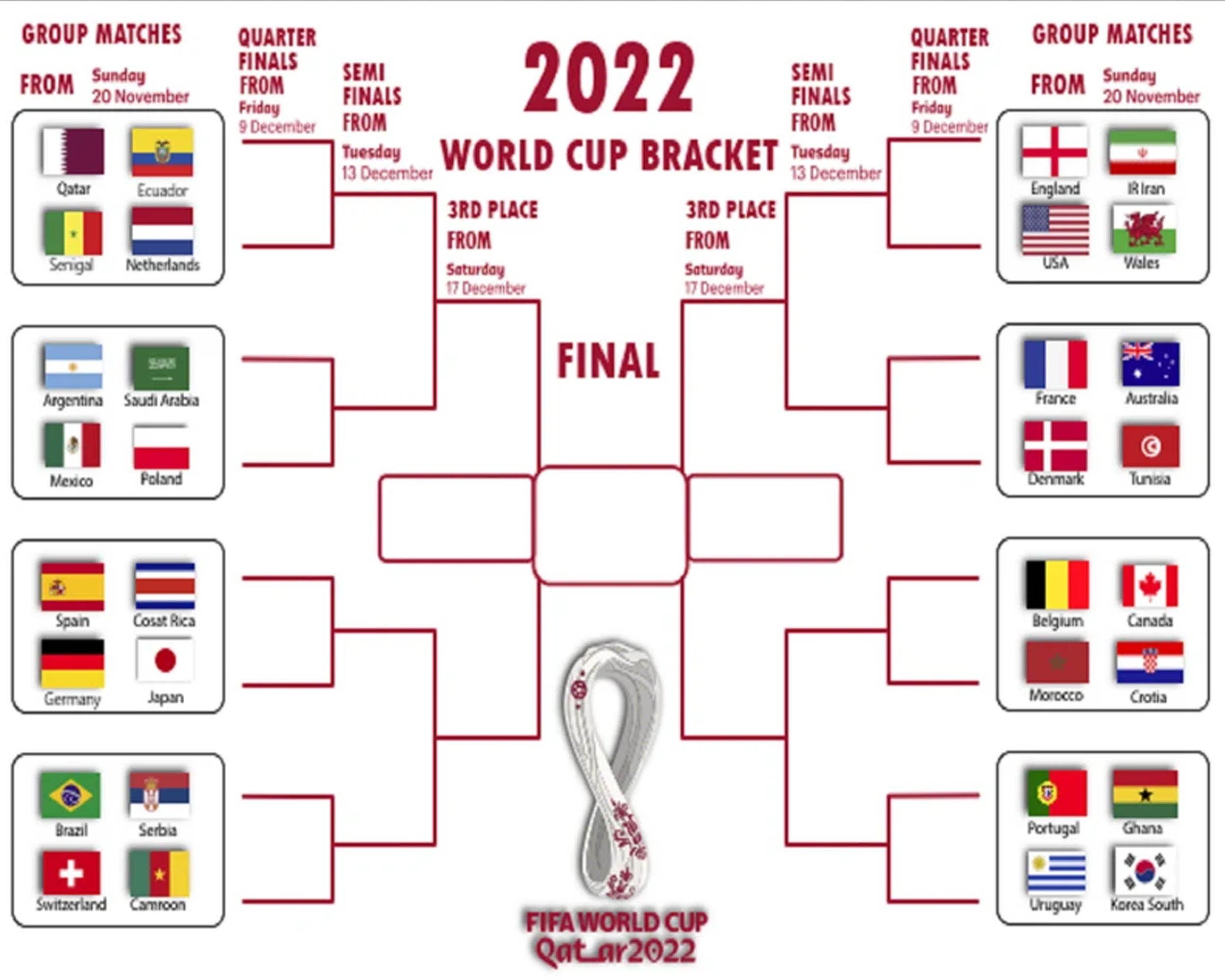 Printable FIFA 2022 Qatar World Cup, Digital schedule, World Cup FIFA 2022, football tournament