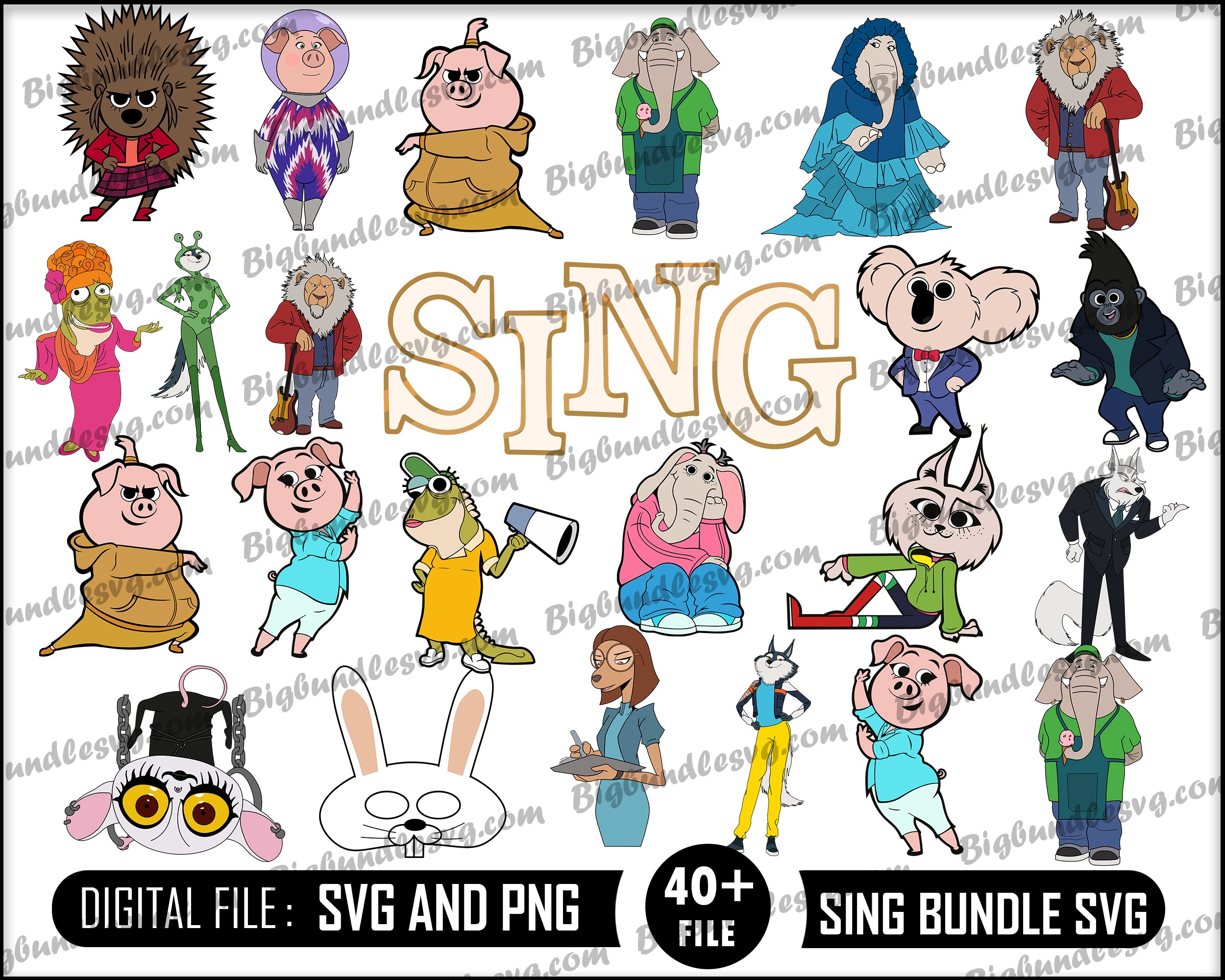 Sing 2 svg bundle - Digital download