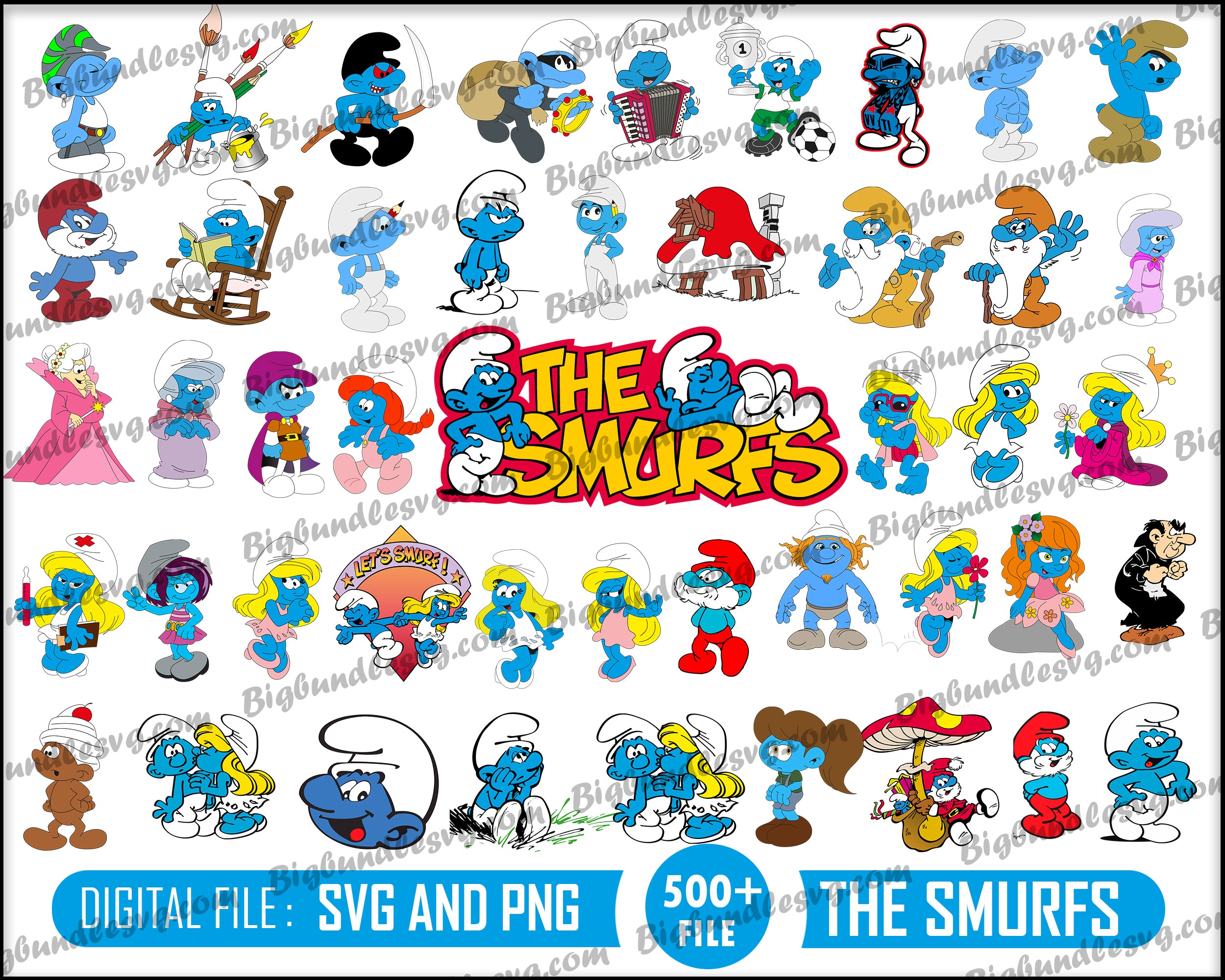 The Smurfs Svg bundle - Digital download