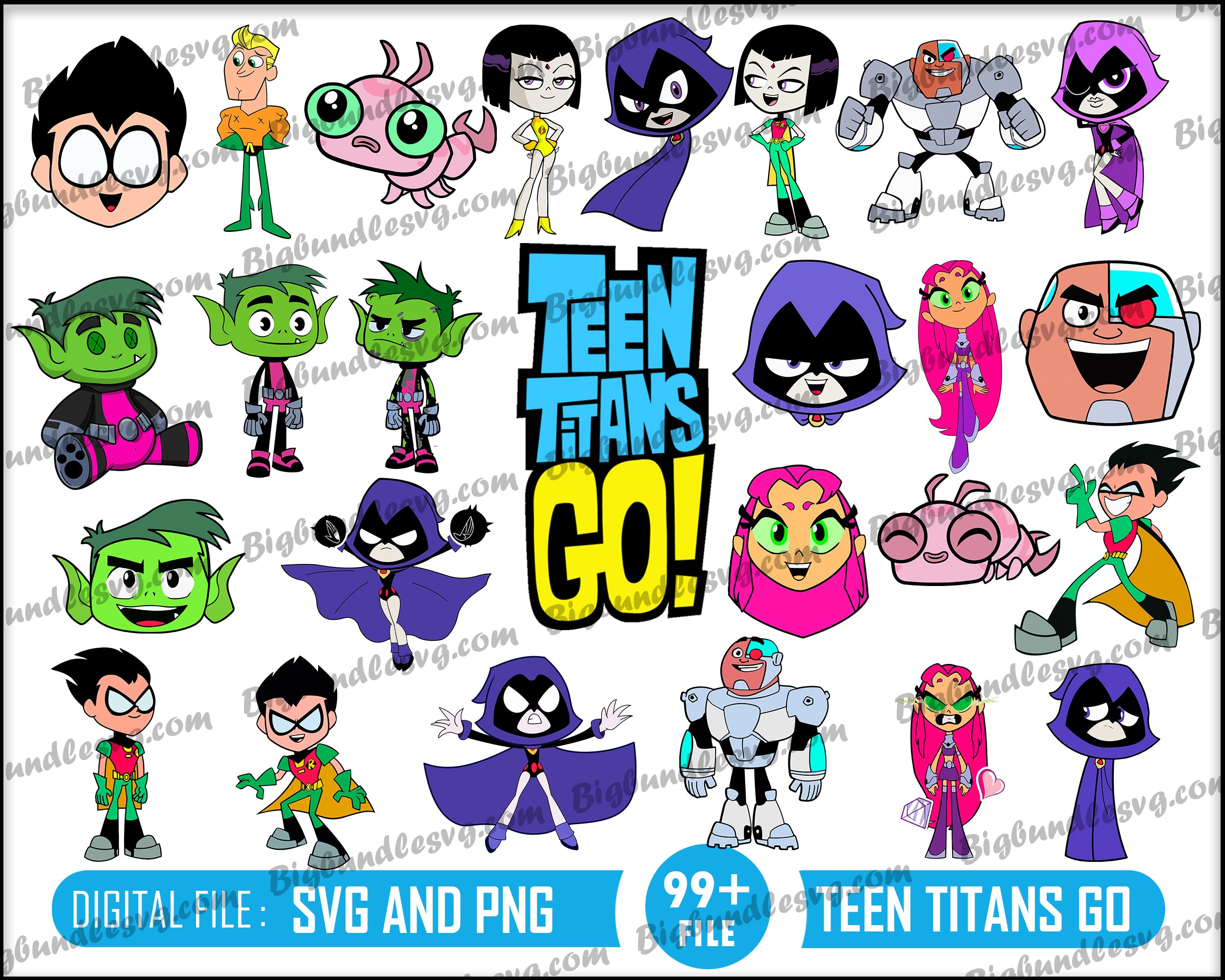 Teen Titans Go SVG bundle - Digital download