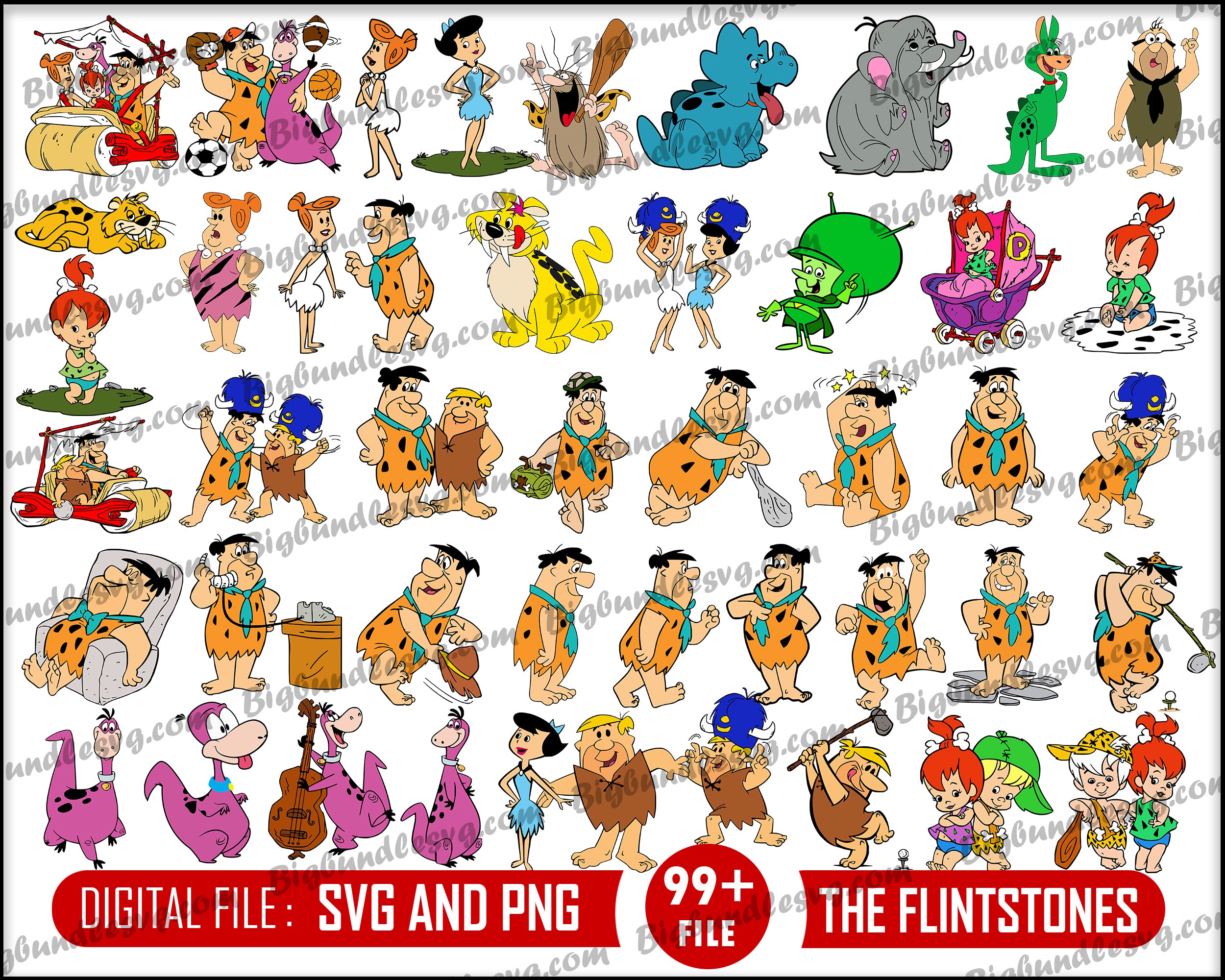 Flintstones Svg bundle - Digital download
