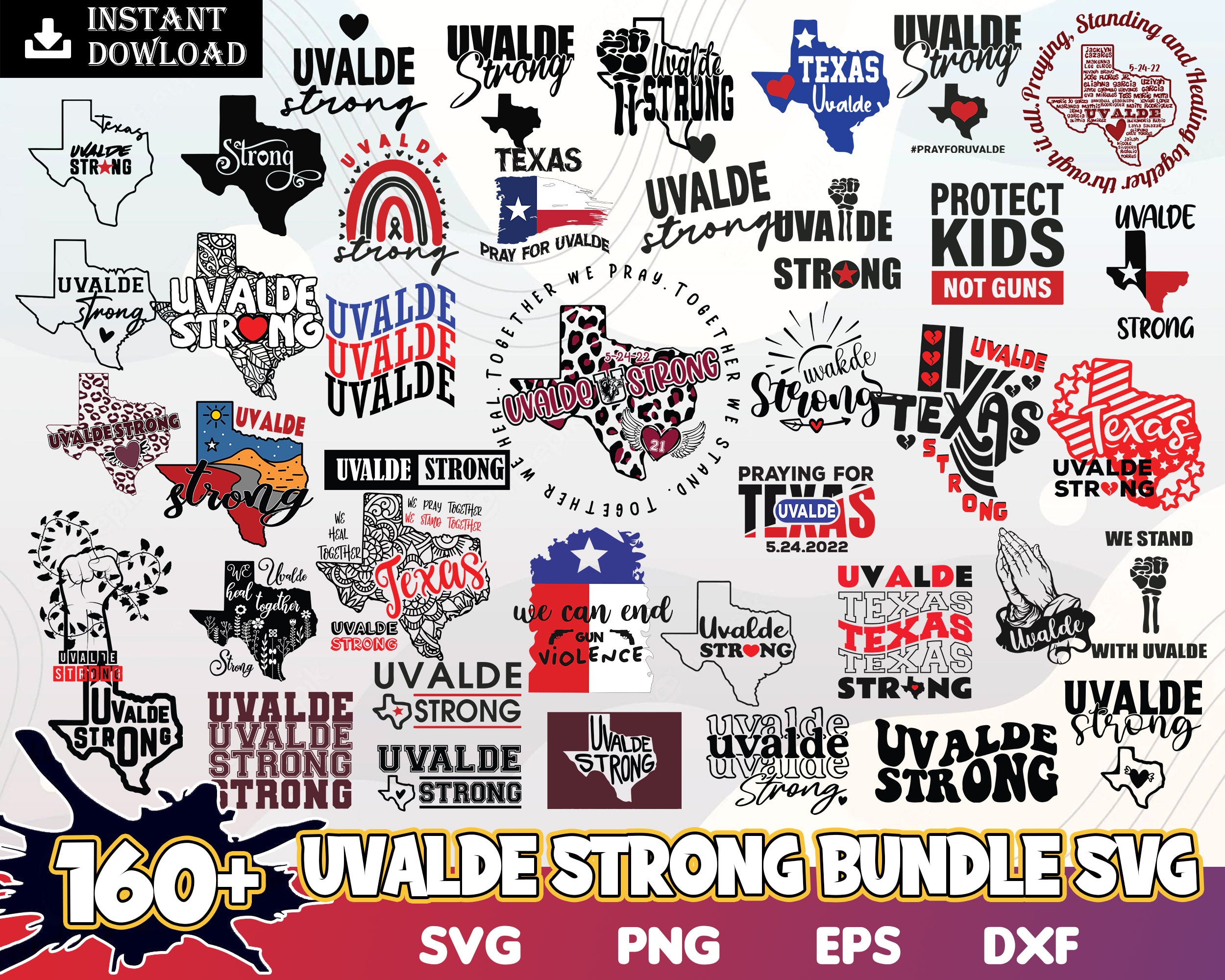 Uvalde Strong SVG, Uvalde Texas SVG, Maroon, Digital 4 formats Download for Cricut, Silhouette, Pray For Uvalde Svg, Texas Png Sublimation