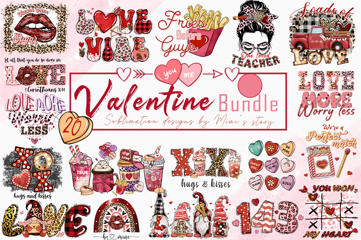 20 Valentine's day PNG, Valentines day bundle, Valentine sublimation Design Digital Download VLT15122209
