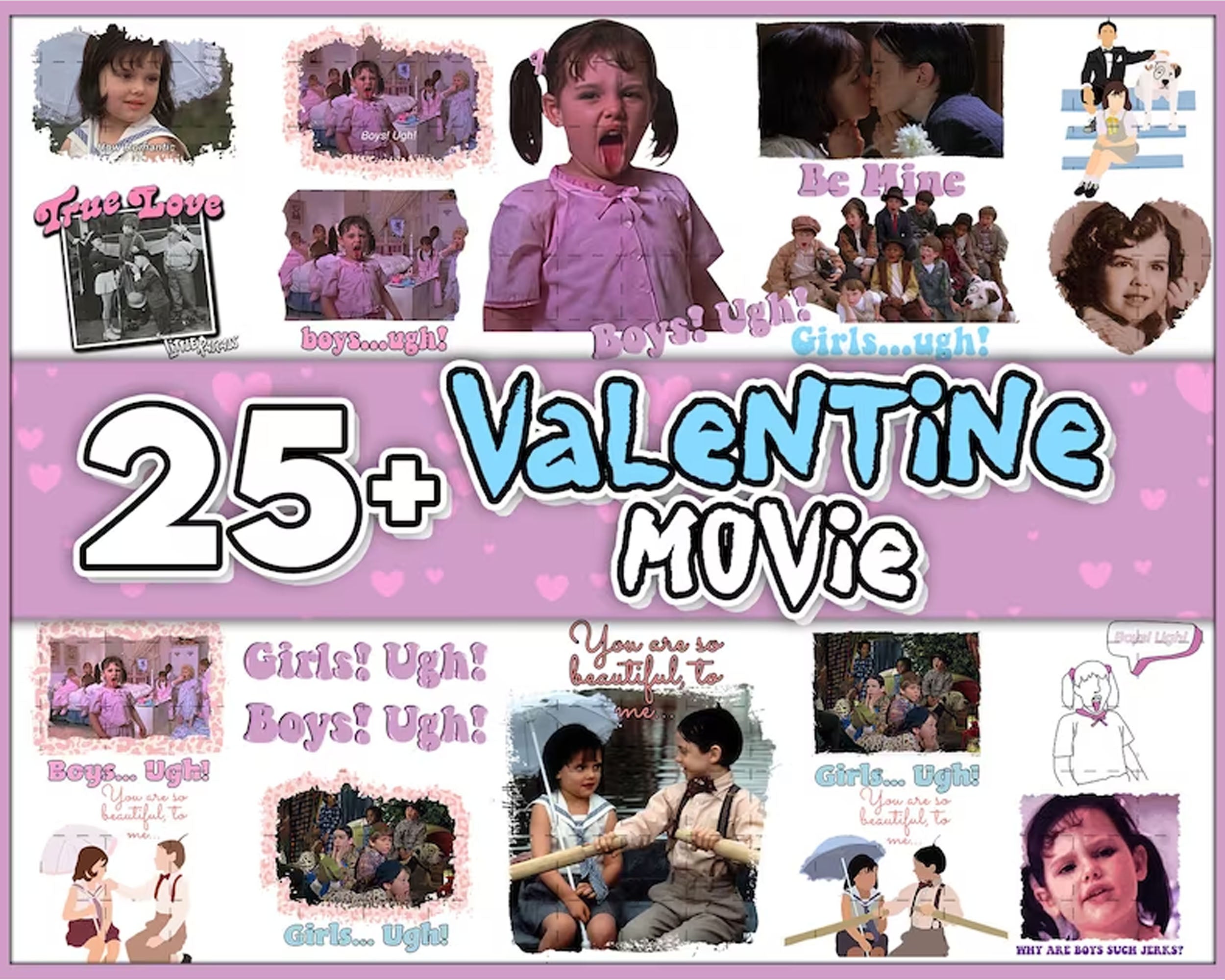 25 Valentine's day svg, Valentines Day bundle,Boys Ugh png, Funny Valentine movie png, Love Day