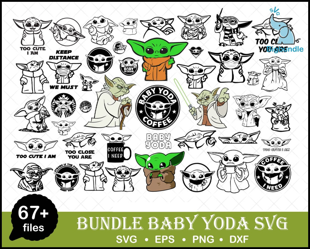 Baby Yoda Svg Bundle Mandalorian Star Wars Cricut Svg