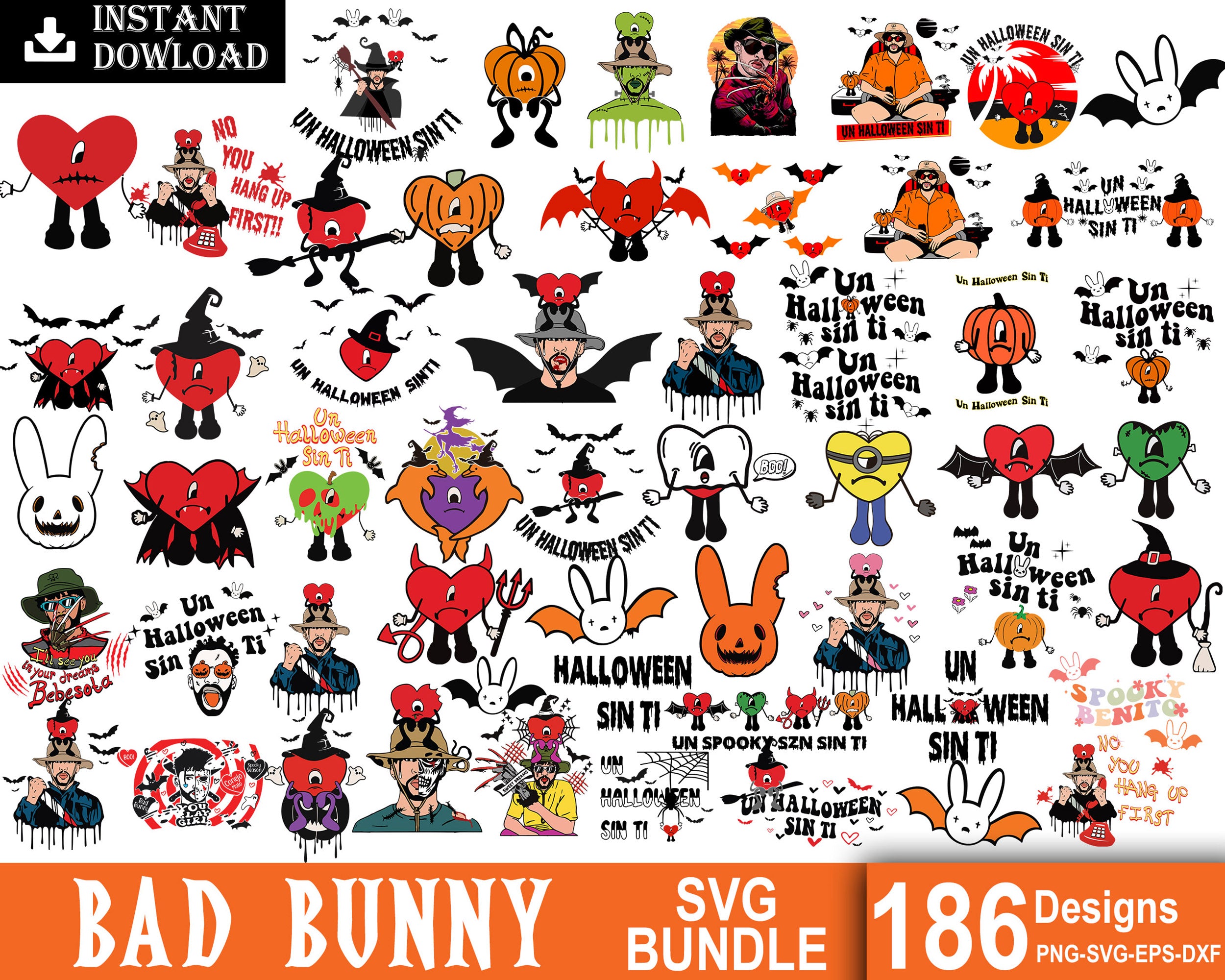 2000+ Bad Bunny, Bad Bunny digital designs, Bad Bunny svg, png, eps, dxf, Digital download.