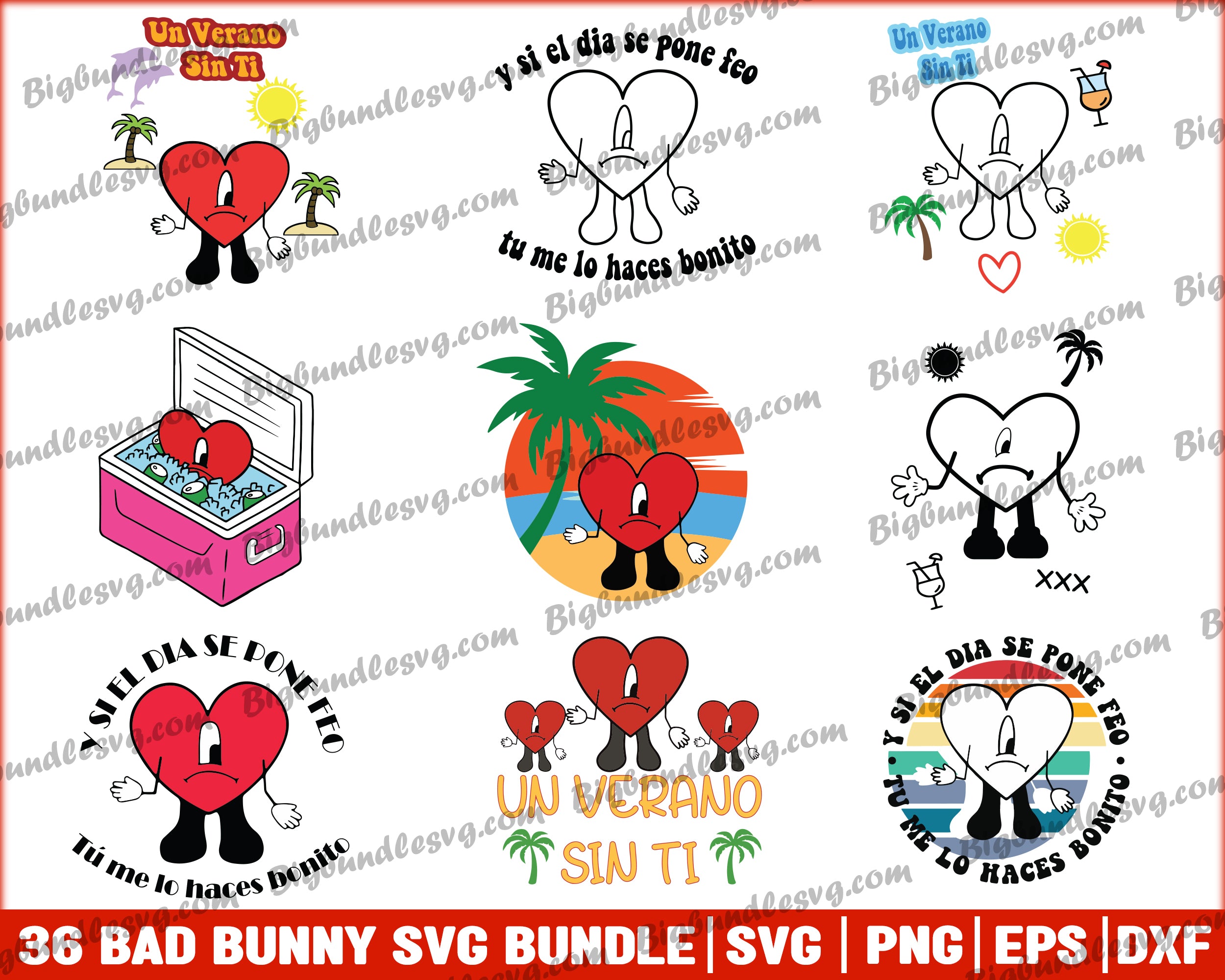 Bad Bunny SVG, Bundle bad bunny svg 2
