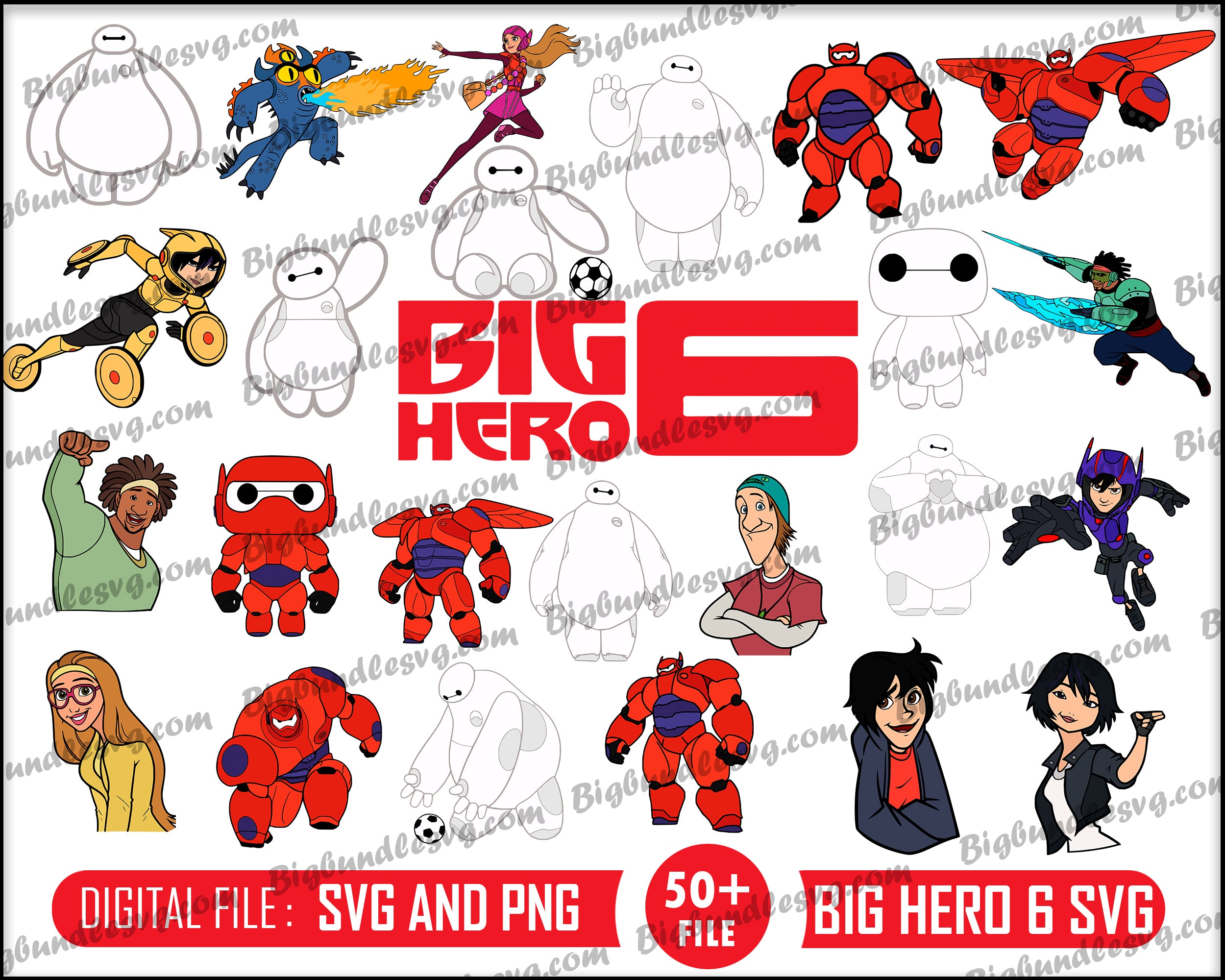 big hero 6 svg bundle - Digital download