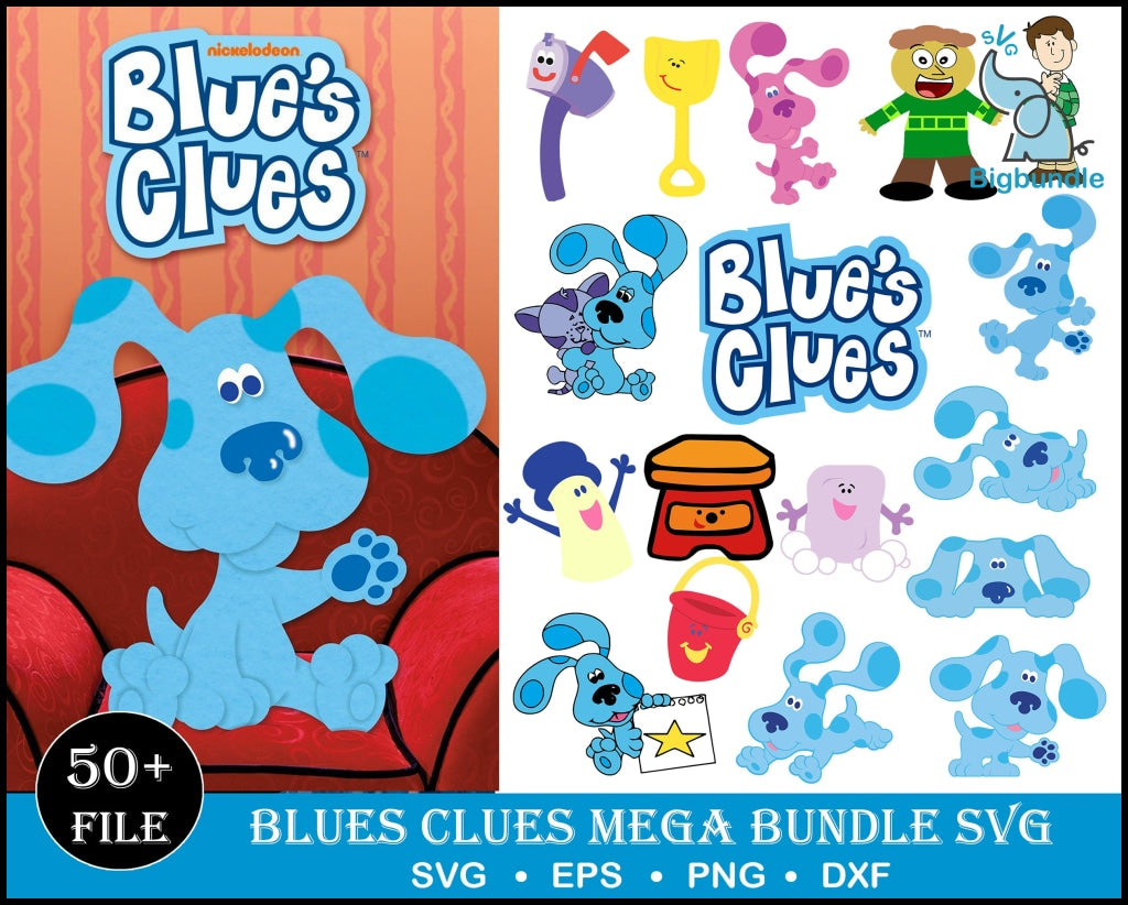 Blues clues svg bundle 25+ svg, png, dxf, pdf
