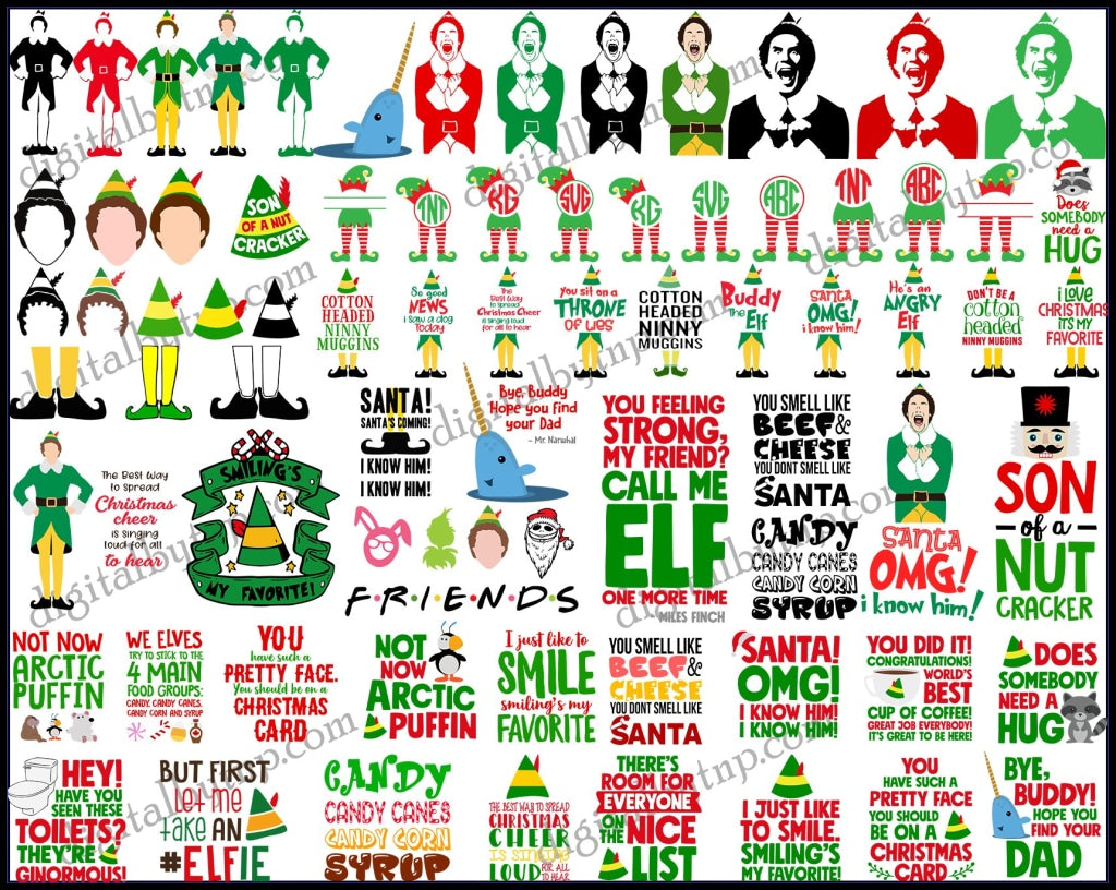 Buddy The Elf SVG Bundle, Christmas Buddy The Elf SVG png dxf, Buddy The Elf cutfile, Buddy The Elf clipart