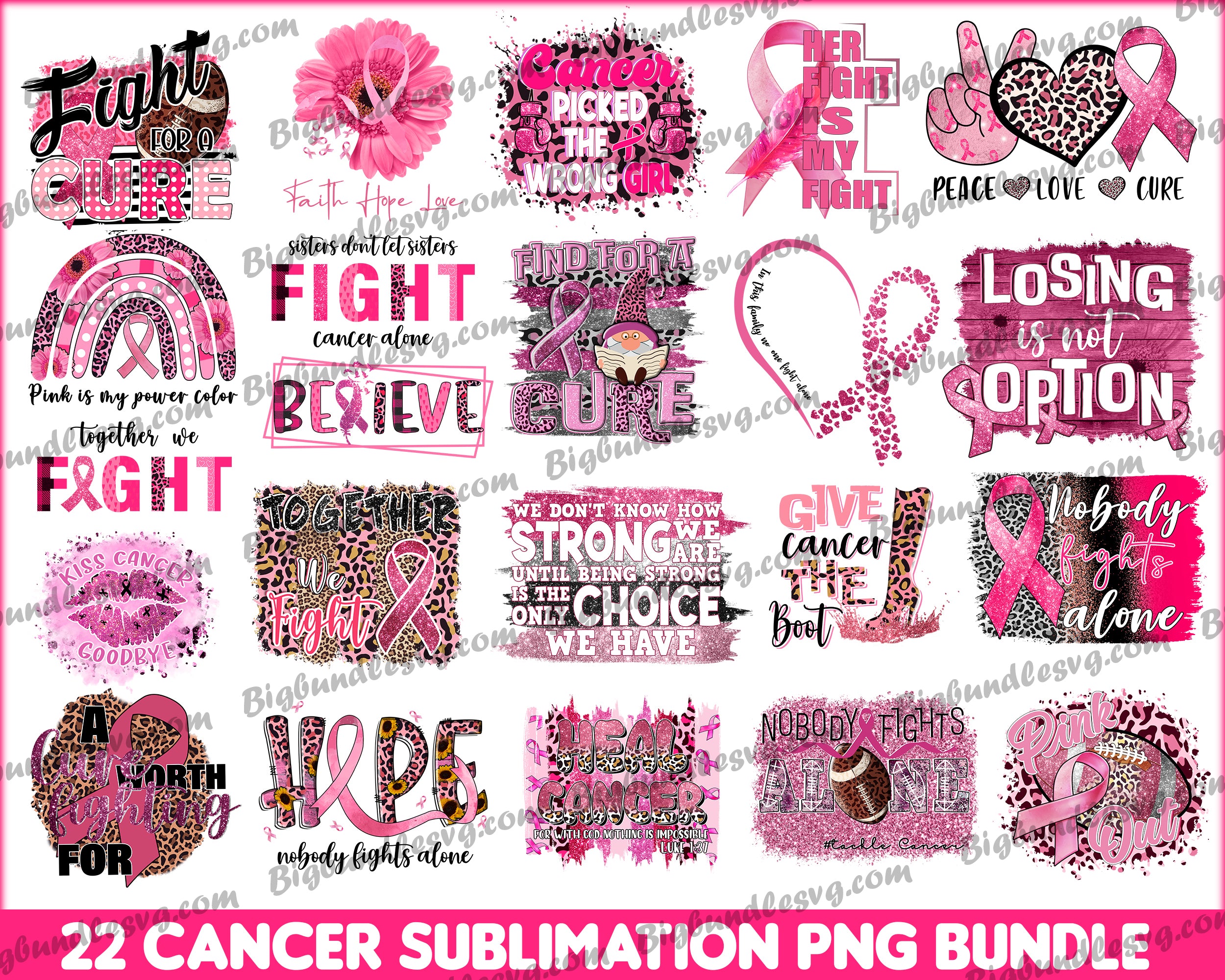 Cancer sublimation bundle - Digital Dowload