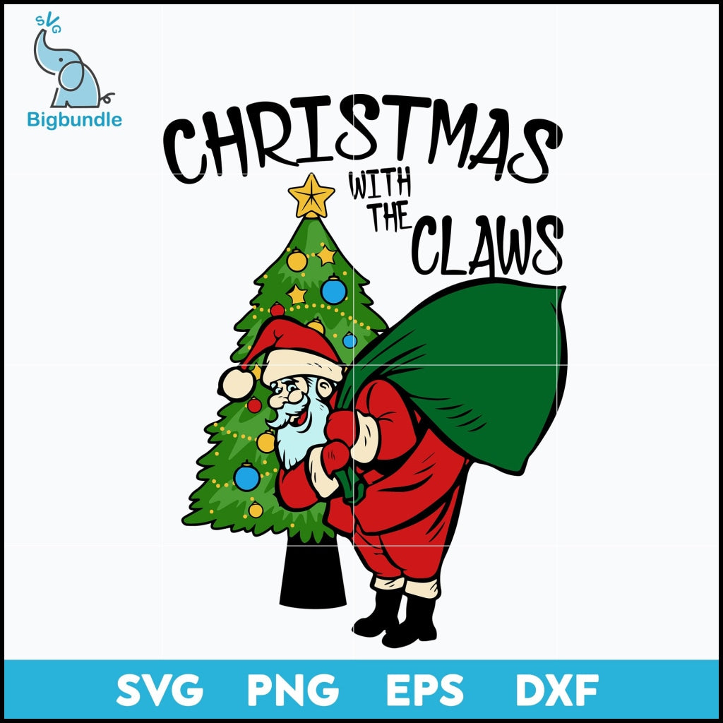 Christmas with the claws svg, Christmas svg, png, dxf, eps digital file