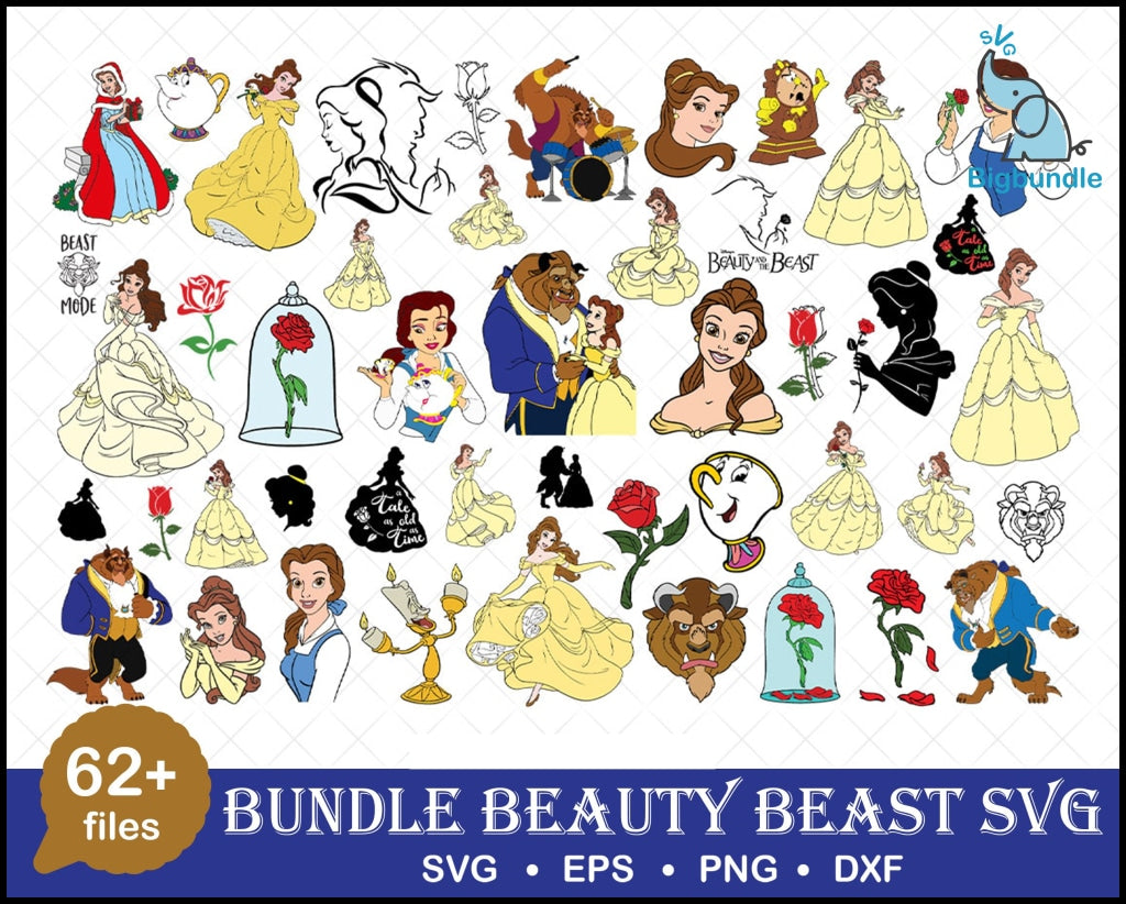 Disney Beauty And The Beast Svg Bundle Files For Cricut Silhouette And Svg